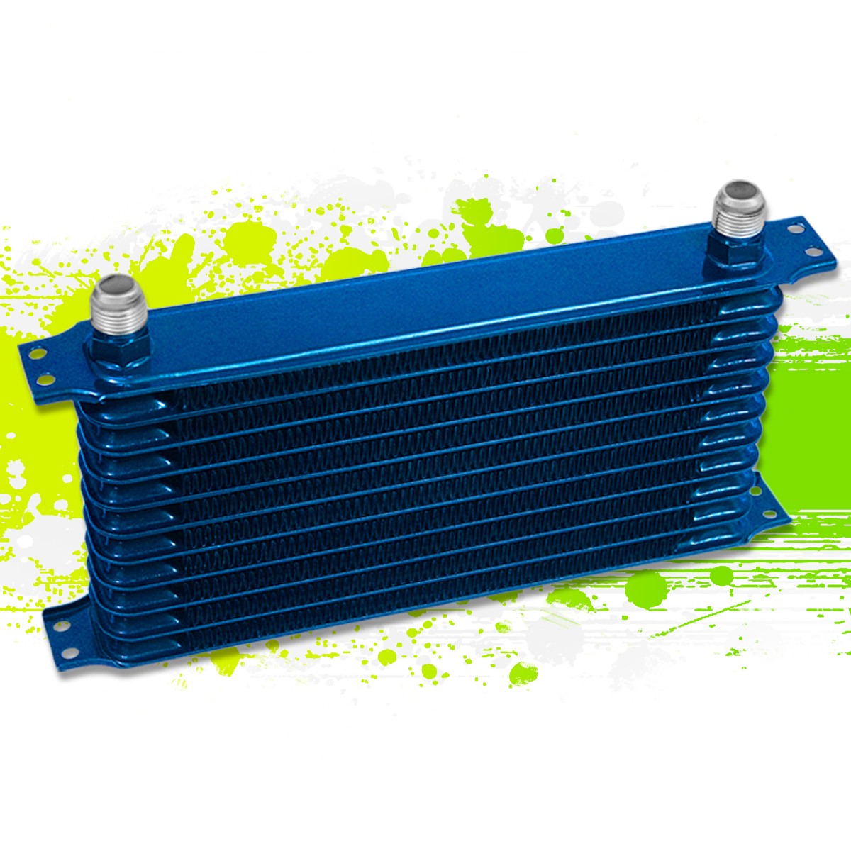 Universal Aluminum Pro Racing Engine Oil Cooler 11 Row 10an Powdercoated Blue