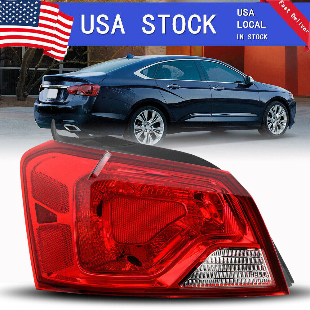 Driver Left For 2014-2020 Chevy Impala Sedan 4Door Chrome Red Tail Light Outer