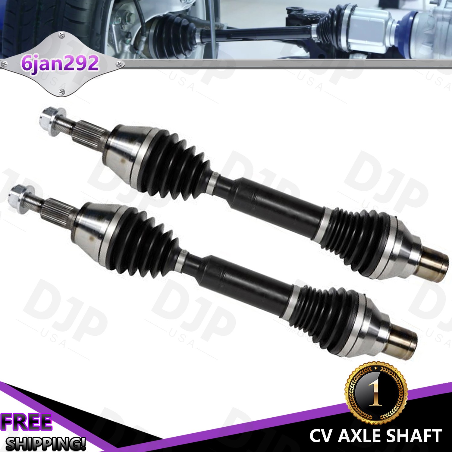 Front Driver & Passenger CV Axle Shaft for 2012-2025 Ram 1500 Extended Travel