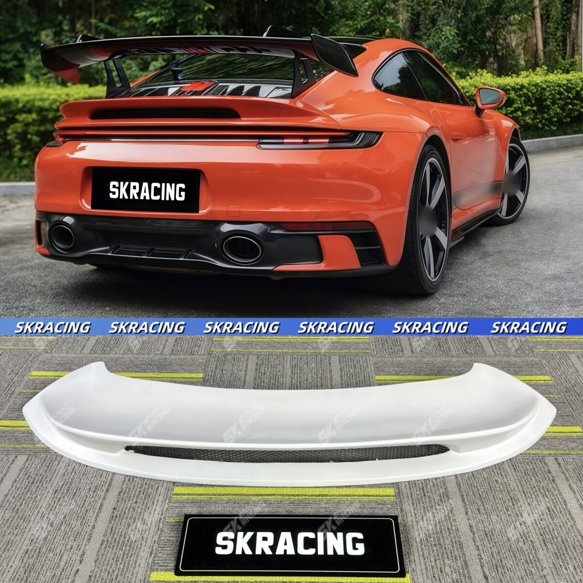 For Porsche 911 992 Carrera 2020-2024 Unpainted FRP Rear Trunk Lid Spoiler Wing