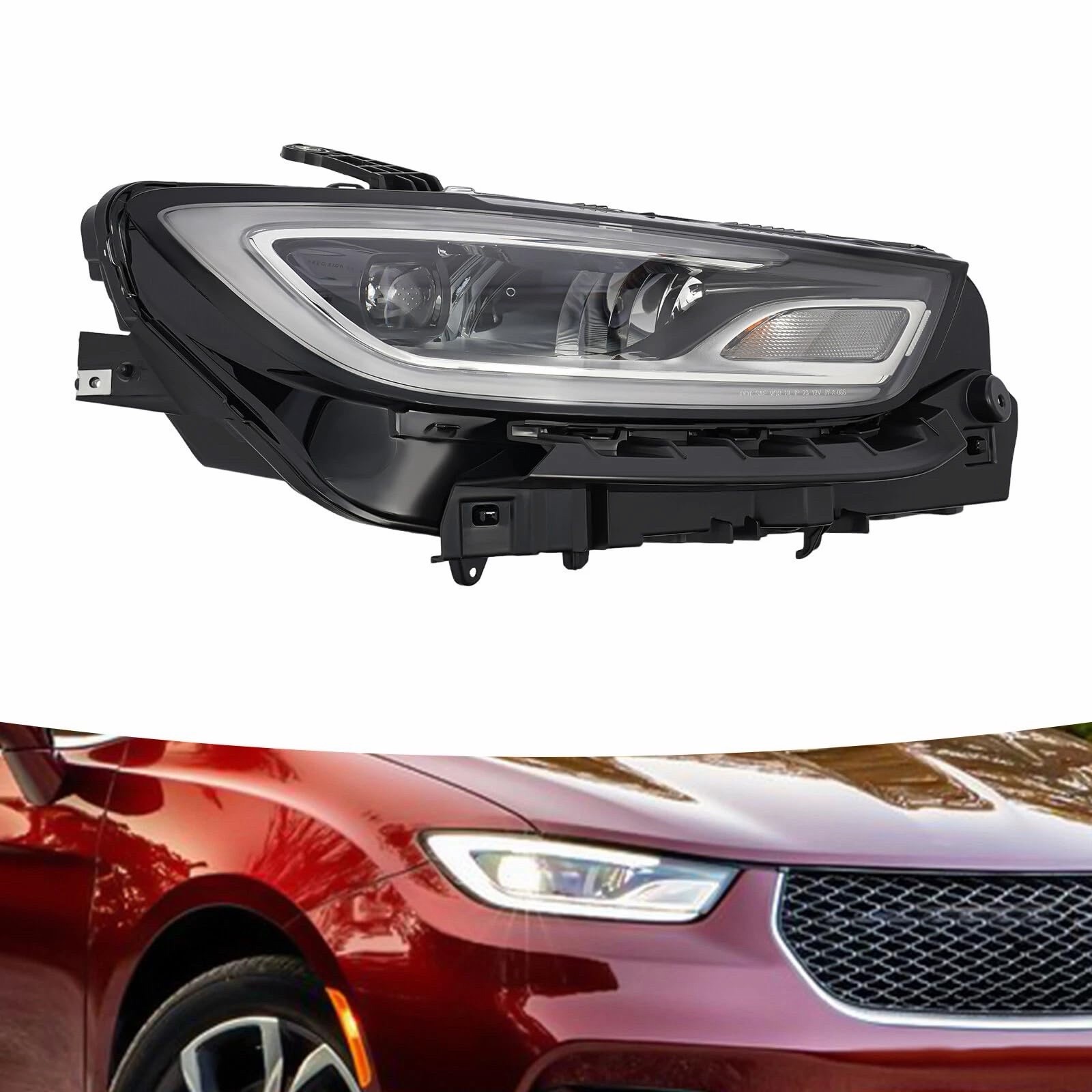 For Chrysler Pacifica 2021-2023 Passenger Side Headlight Assembly Right LED Type