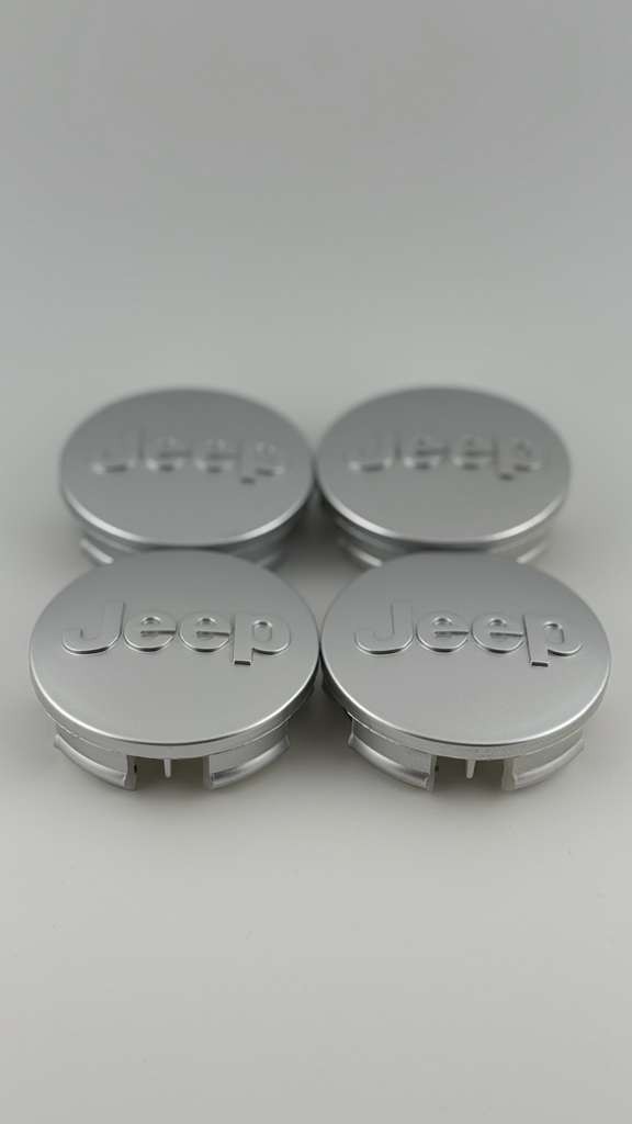 JEEP 4 X 63mm Silver Wheel Center Caps Wrangler Compass CHEROKEE