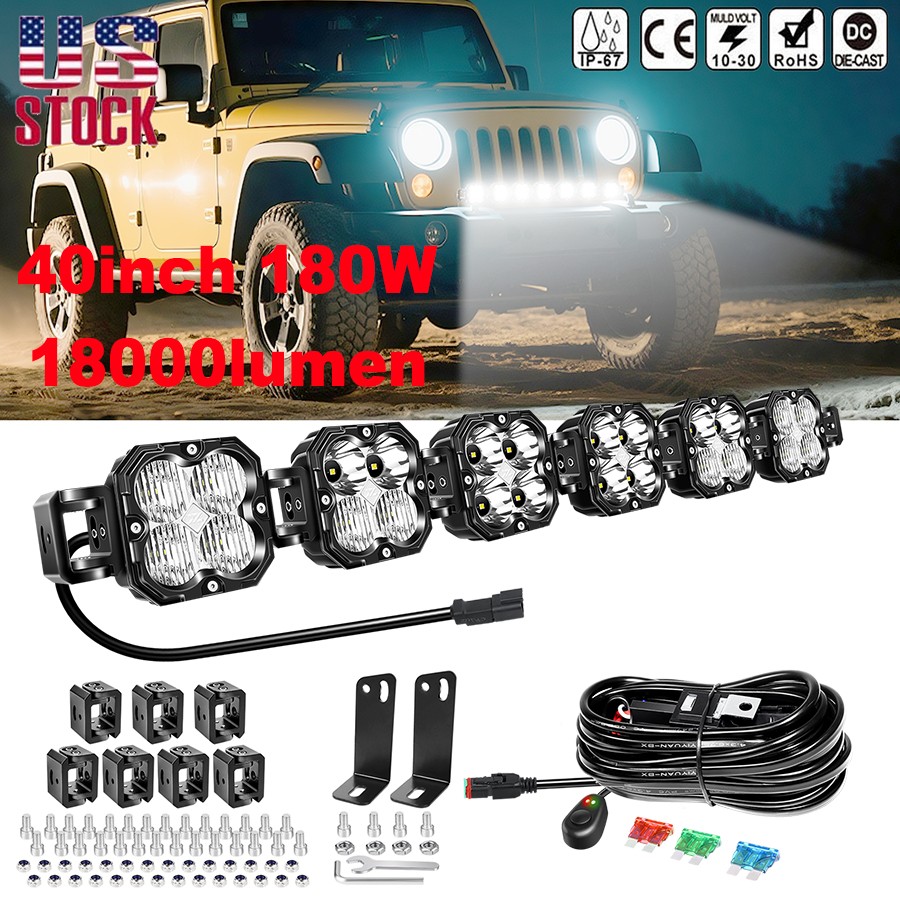 40inch 180W 18000 LM Led work light bar for Car Off road Truck UTE ATV 4x4 White