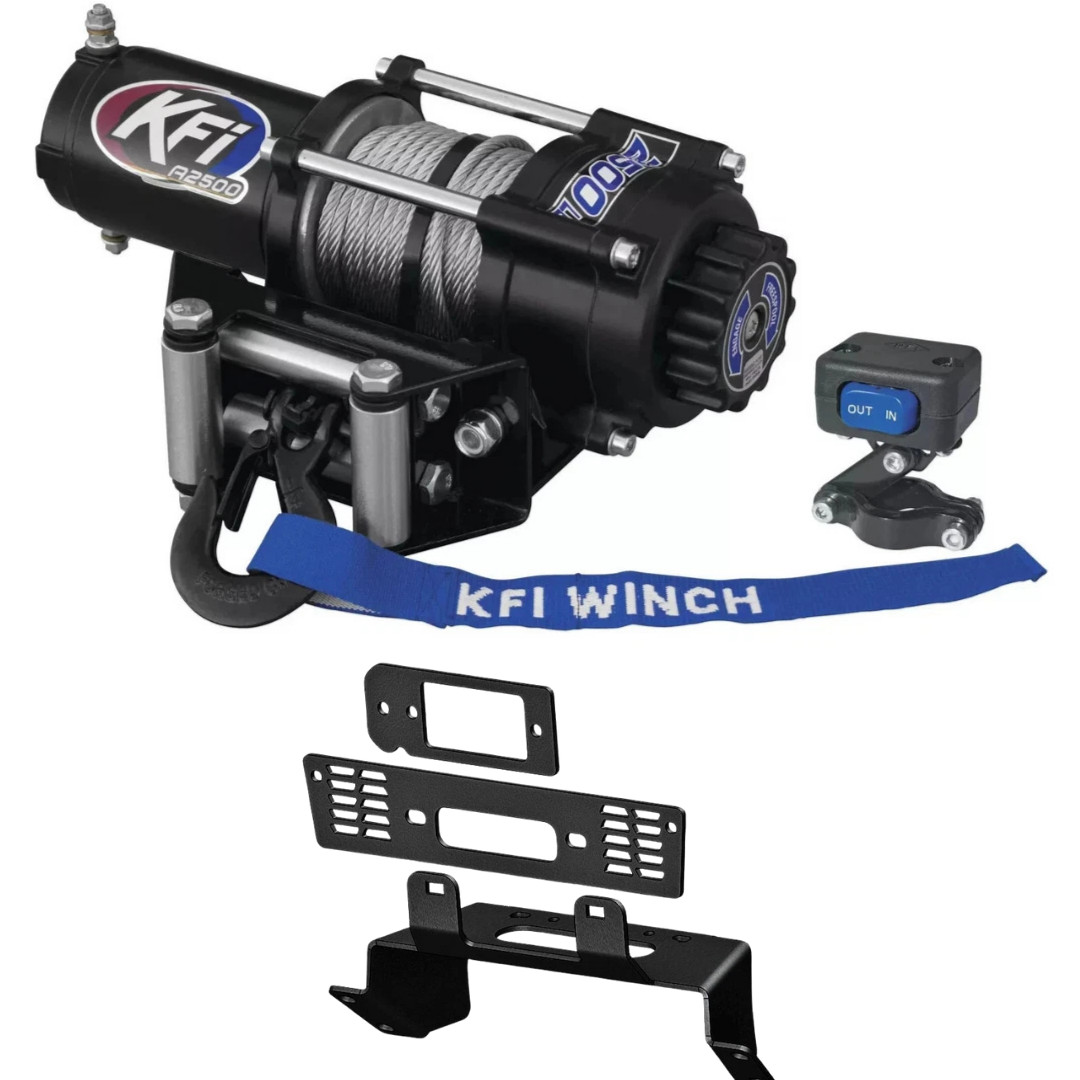 KFI UTV 2500lbs Winch A2500-R2 & Mount 101560 Kit 2017-2022 Polaris Ranger 500