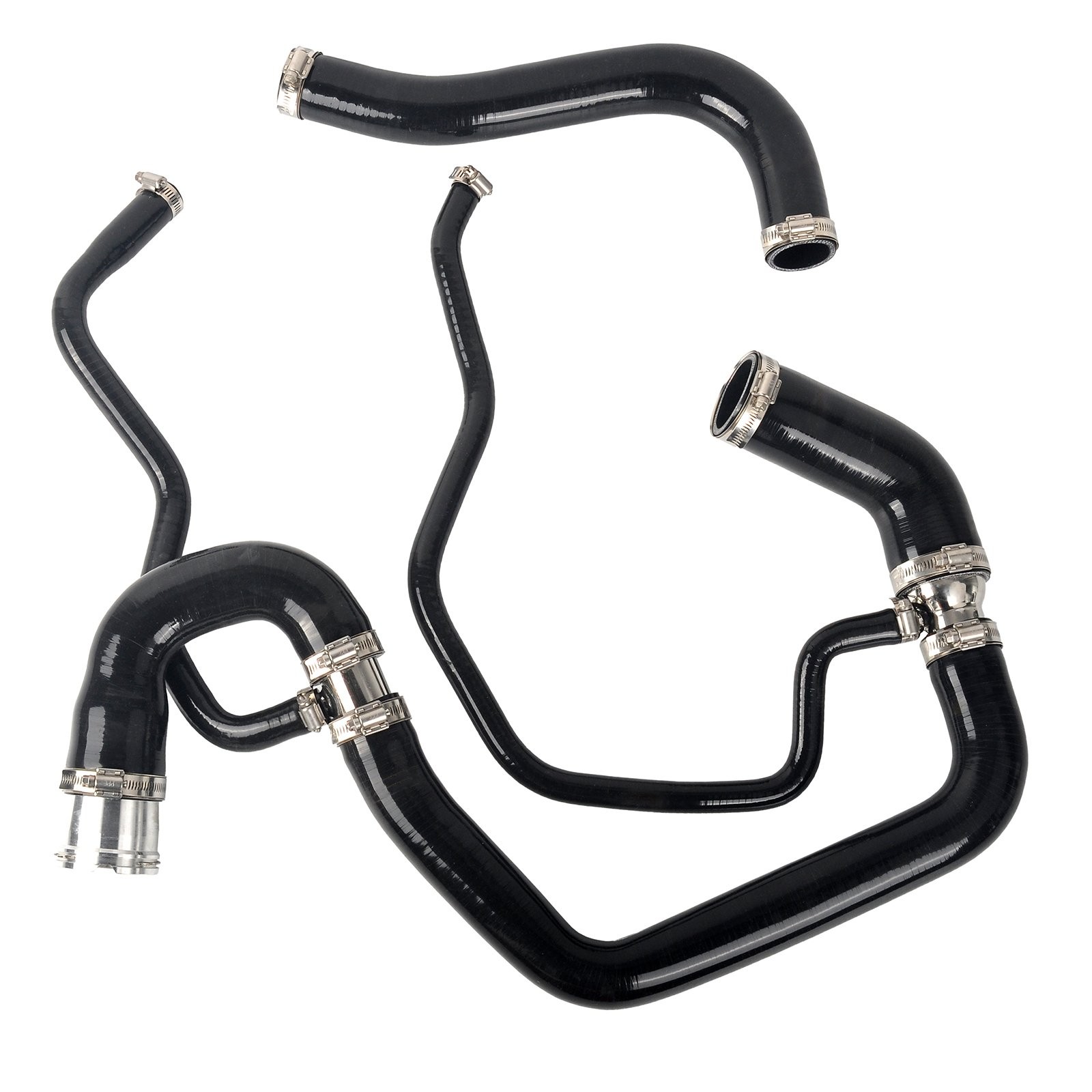 Silicone Upper & Lower Coolant Hose Kit Black For 2006-2010 GM 6.6L Duramax
