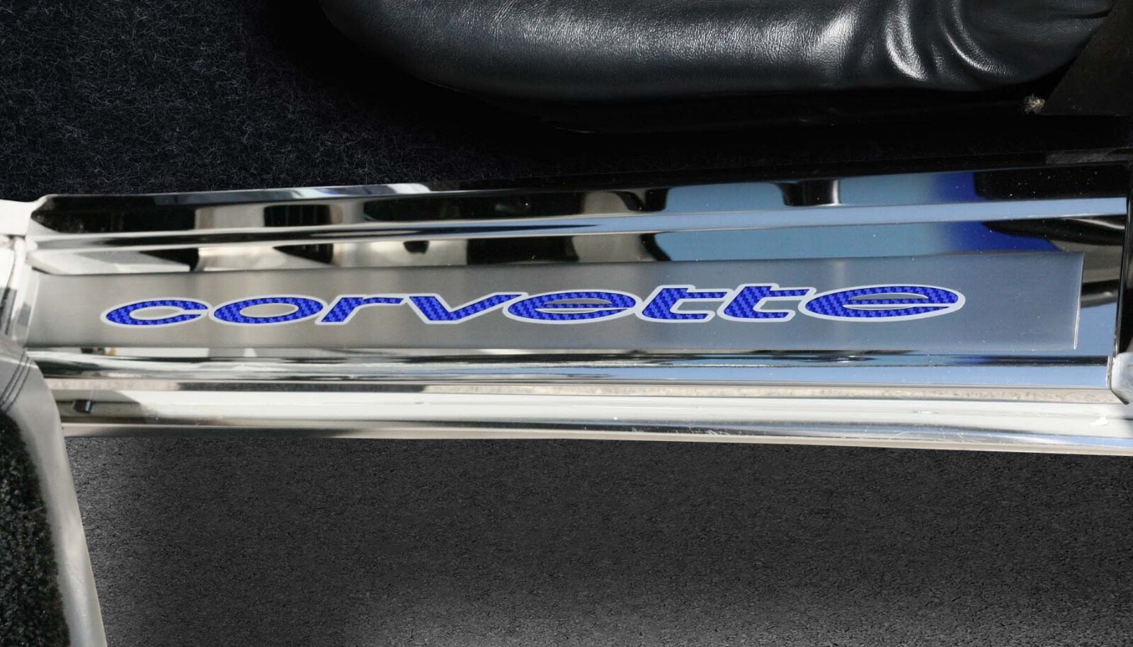 1978-1982 C3 CORVETTE DOOR SILLS W/CORVETTE VINYL INLAY LETTERING 2PC | POLISHED