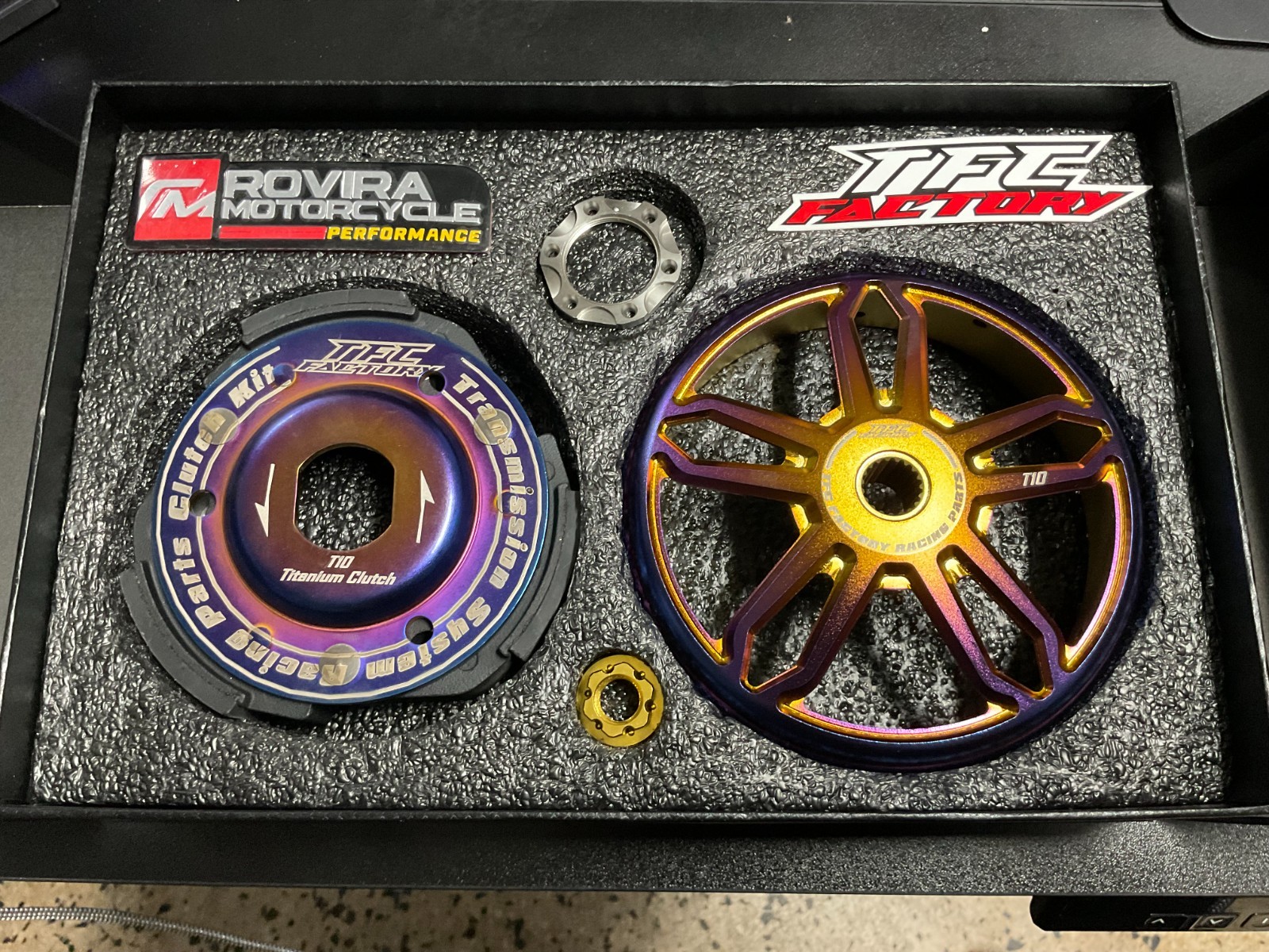 Scooter GY6 150cc TFC Performance Clutch & Forged Bell Kit Titanium multi color. Scooter GY6 150cc TFC Performance Clutch & Forged Bell Kit Titanium multi color.