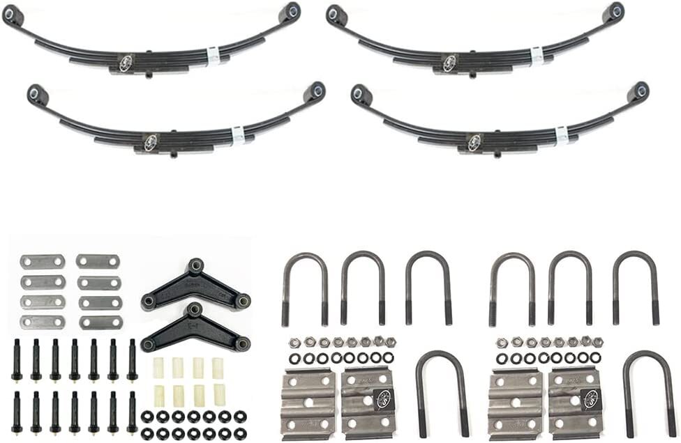 Greaseable 3500 lbs. Tandem Trailer Suspension Kit Leaf Springs, Shackle & UBolt Greaseable 3500 lbs. Tandem Trailer Suspension Kit Leaf Springs, Shackle & UBolt