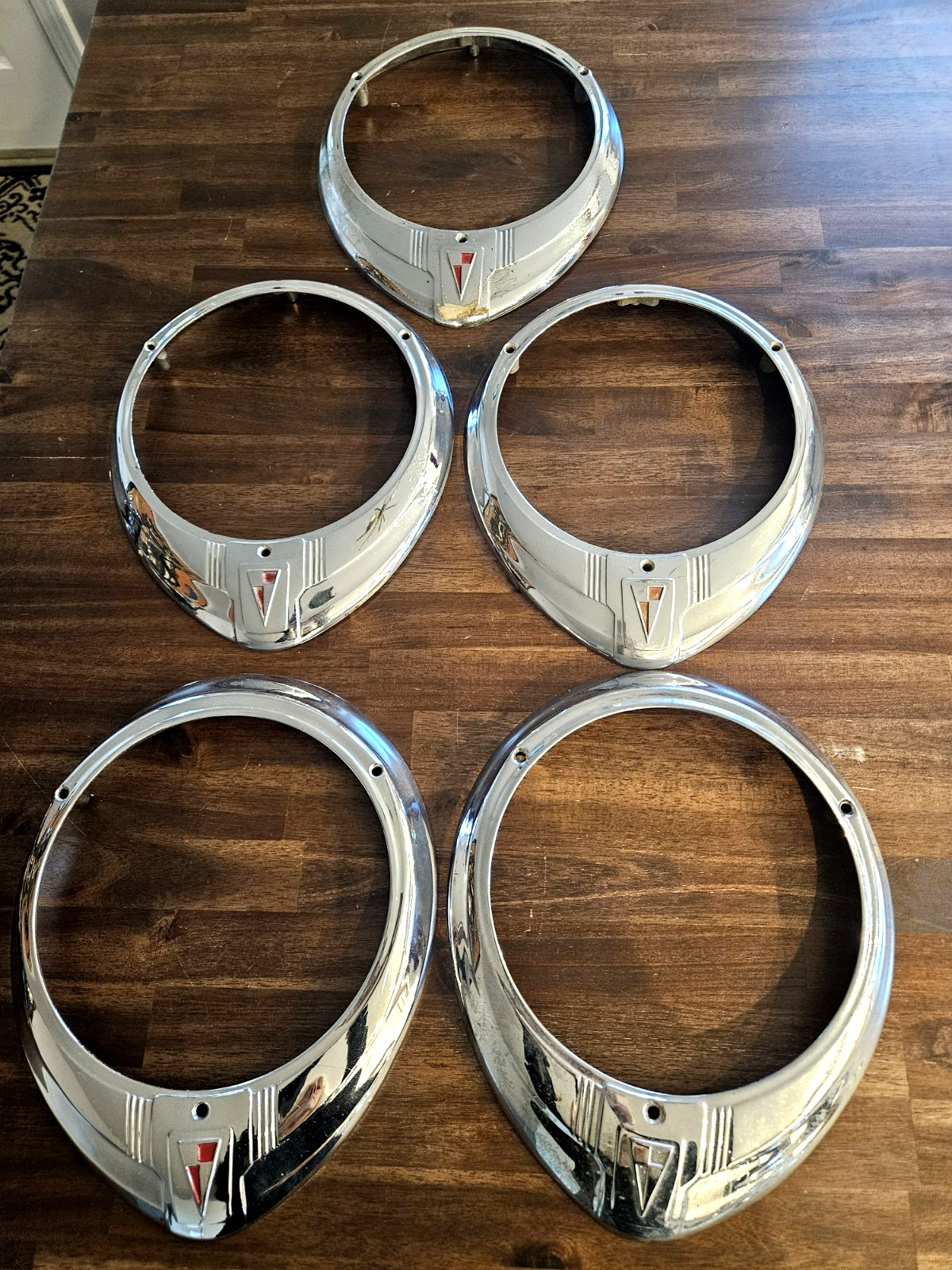 Vintage 1939 - 1941 Hudson Chrome Headlight Bezels Lot Of 5 Vintage 1939 - 1941 Hudson Chrome Headlight Bezels Lot Of 5