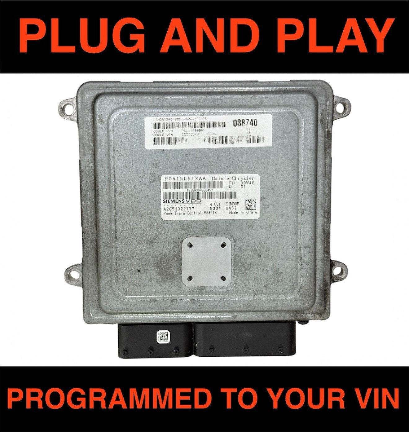 2007-2010 Chrysler Sebring Engine Computer Module ECM ECU 68044009 PROGRAMMED 2007-2010 Chrysler Sebring Engine Computer Module ECM ECU 68044009 PROGRAMMED