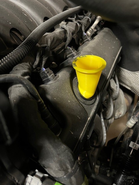 L8T GAS 6.6L Oil Funnel Adapter/Holder - GM, HD, Silverado, Sierra, 2020-2026 L8T GAS 6.6L Oil Funnel Adapter/Holder - GM, HD, Silverado, Sierra, 2020-2026