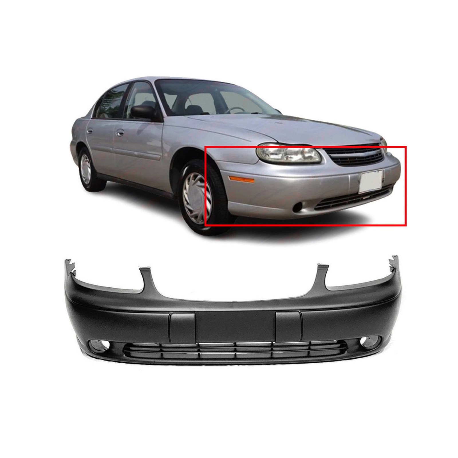 1997-2005 Chevrolet Malibu Sedan Classic Front Bumper Cover GM1000540 12463112