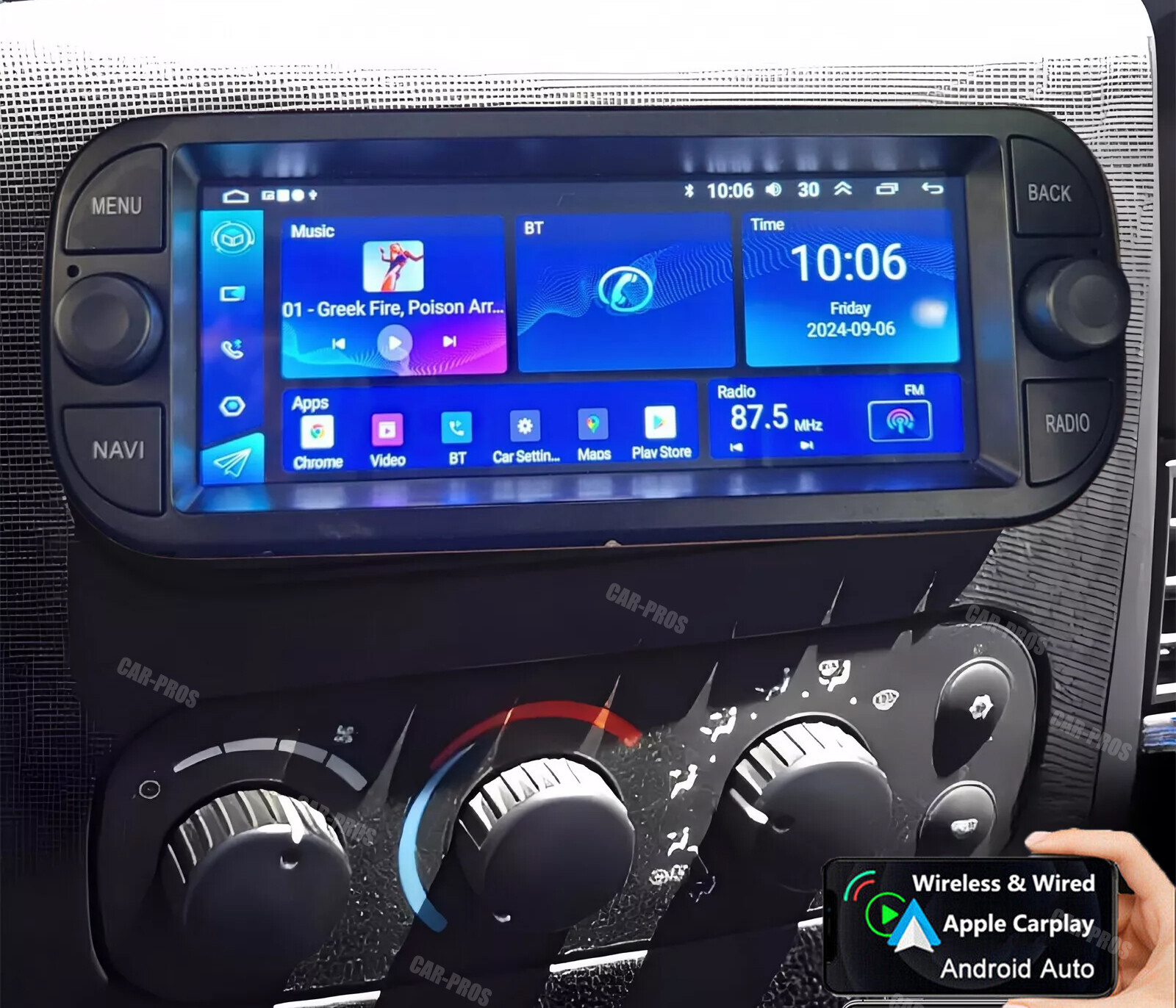 For 2001-2004 Dodge Dakota Android 13 Car Radio Stereo Apple Carplay GPS Navi
