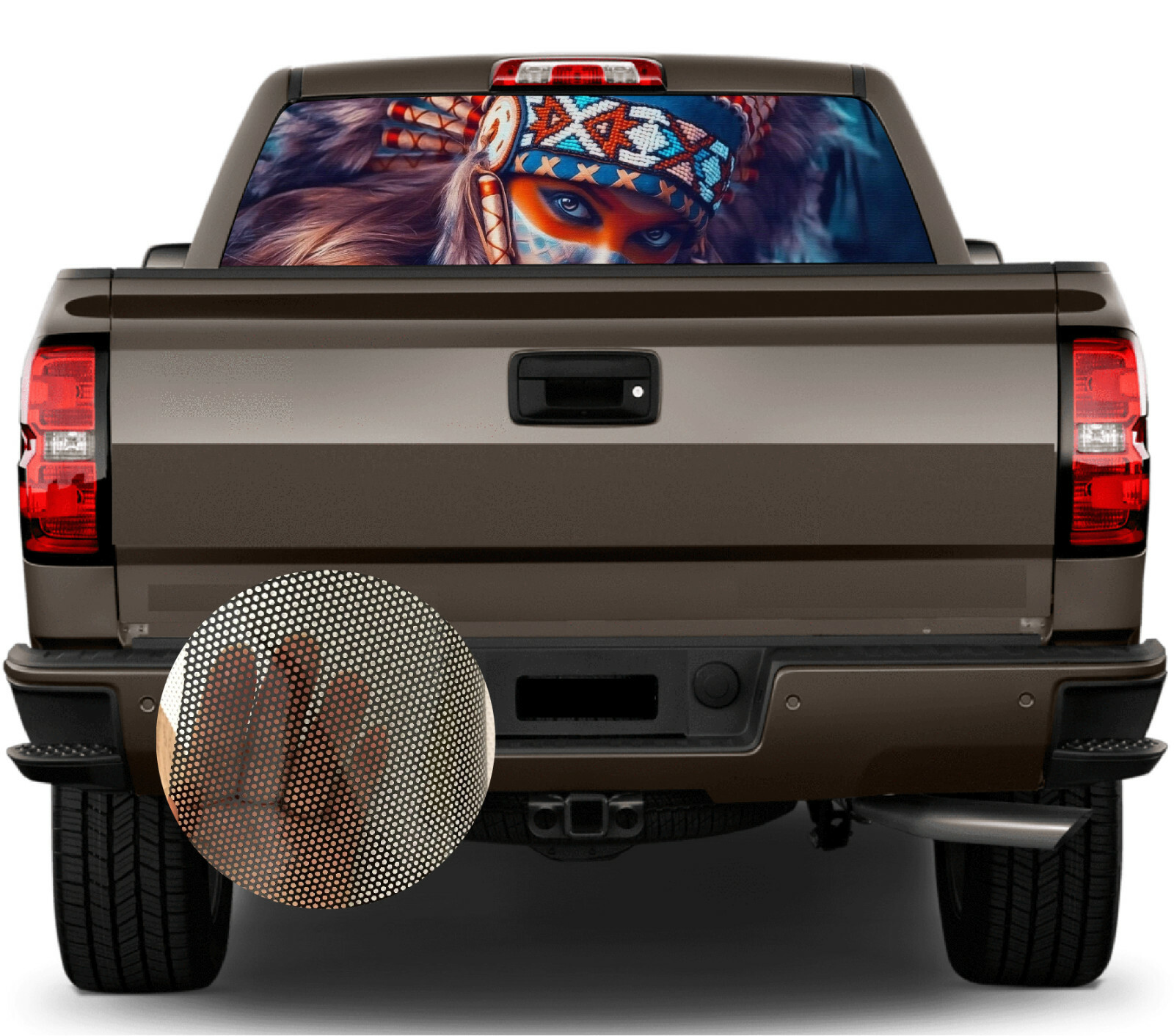 Native American tribe Rear Window Perforated Decals for Truck & SUV Van 