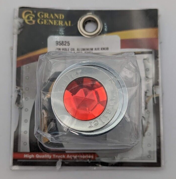 GG Grand General 95825 Red Pin Hole Aluminum Air Knob w/Trailer & Red Jewel GG Grand General 95825 Red Pin Hole Aluminum Air Knob w/Trailer & Red Jewel