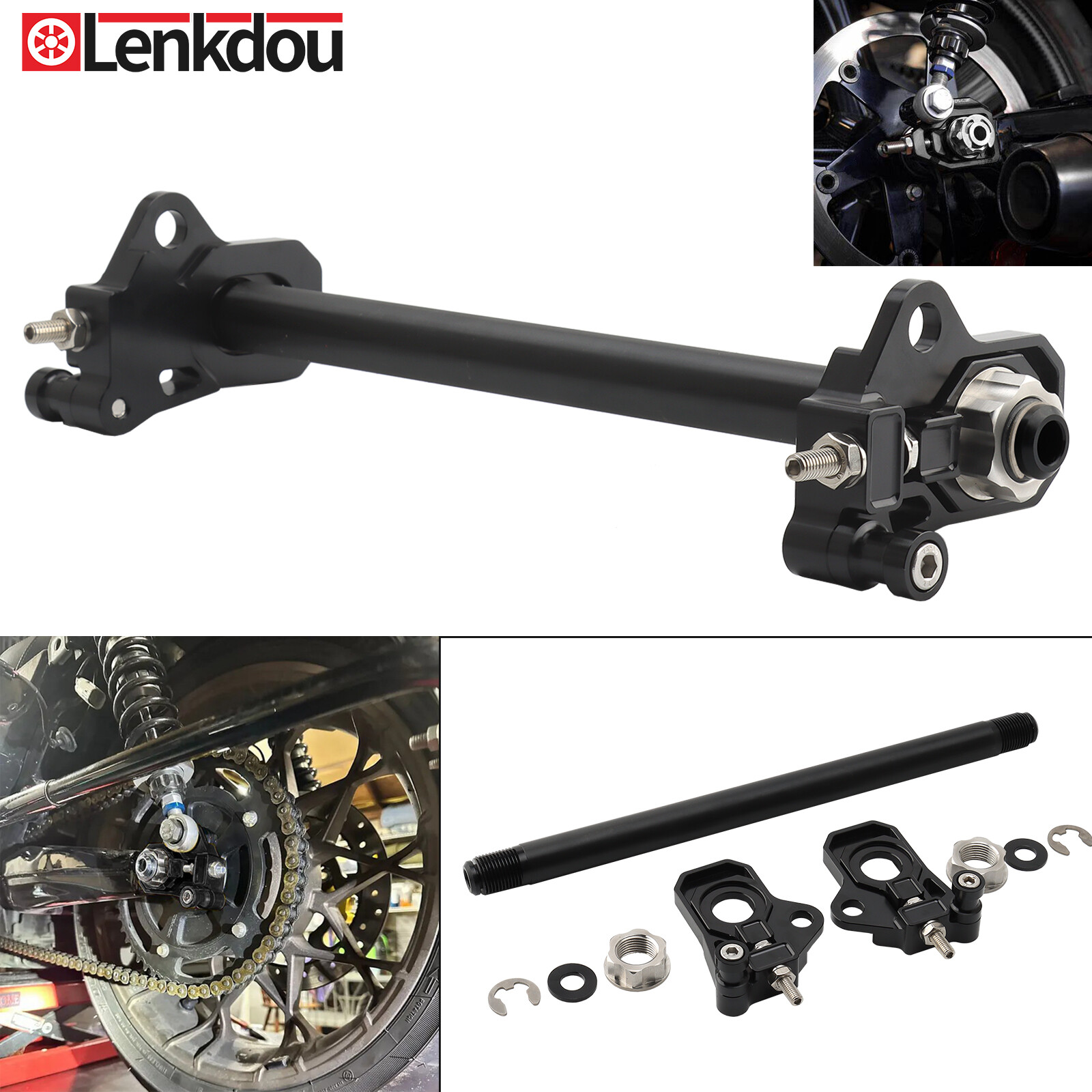 Aluminum Rear Axle Adjuster Kit For Harley Touring Street Glide Road King Glide