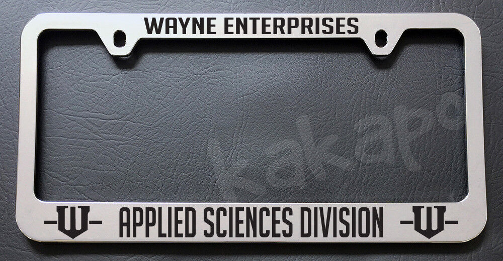 Wayne Enterprises Applied Sciences Division Batman Chrome License Plate Frame