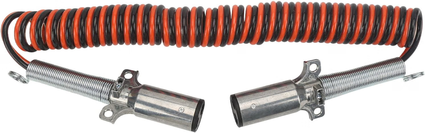 Superior Truck Parts 15 ft Dual Pole Coiled Electric Cable w/ 2 x 12