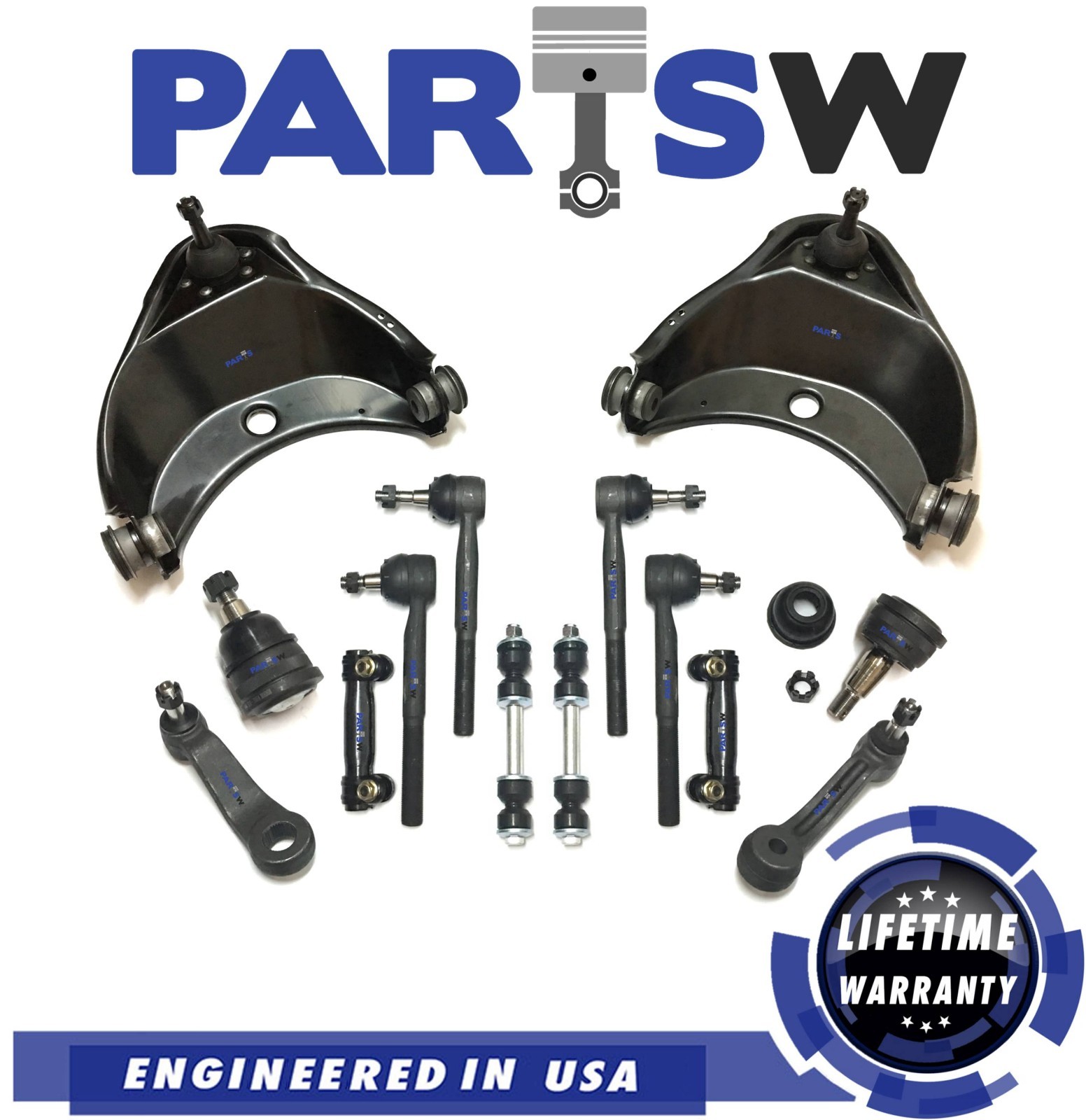 PartsW 14Pc Complete Steering Kit for Chevrolet C1500 Suburban 1992-1999 2WD