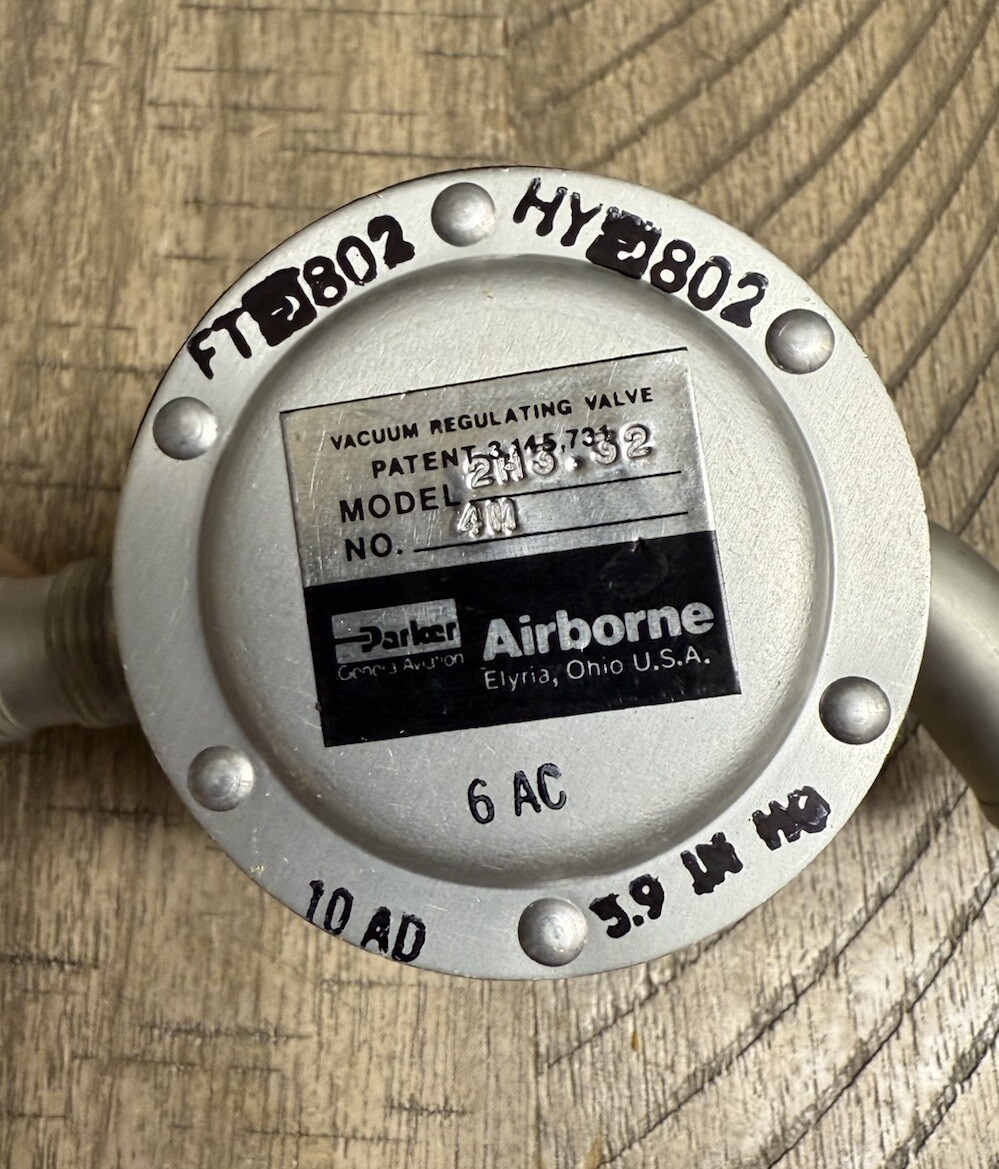 Cessna Airborne Vacuum Regulating Valve (C482001-0602) New