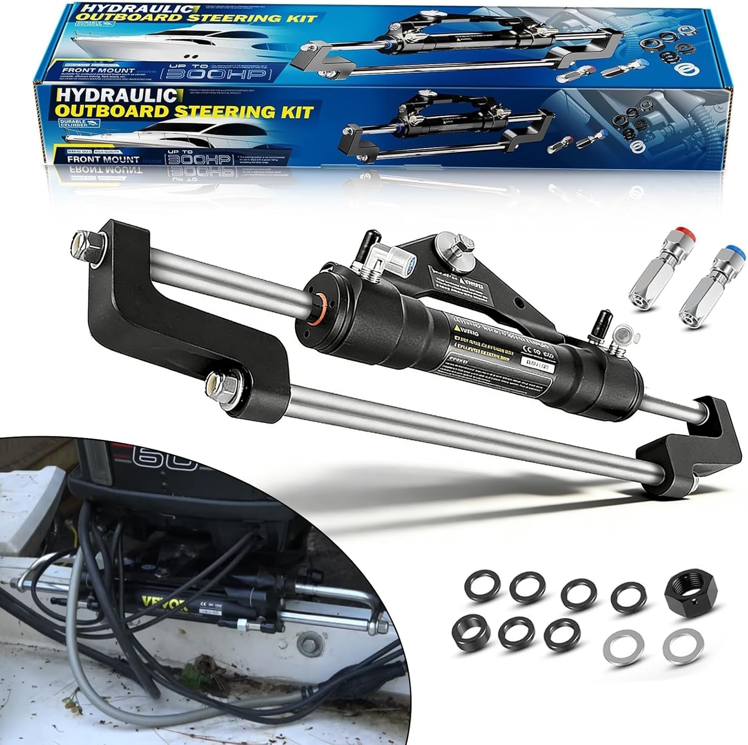 For Seastar Boat Steering Cylinder Ram HC5345-3 Mercury Yamaha Outboard Suzuki