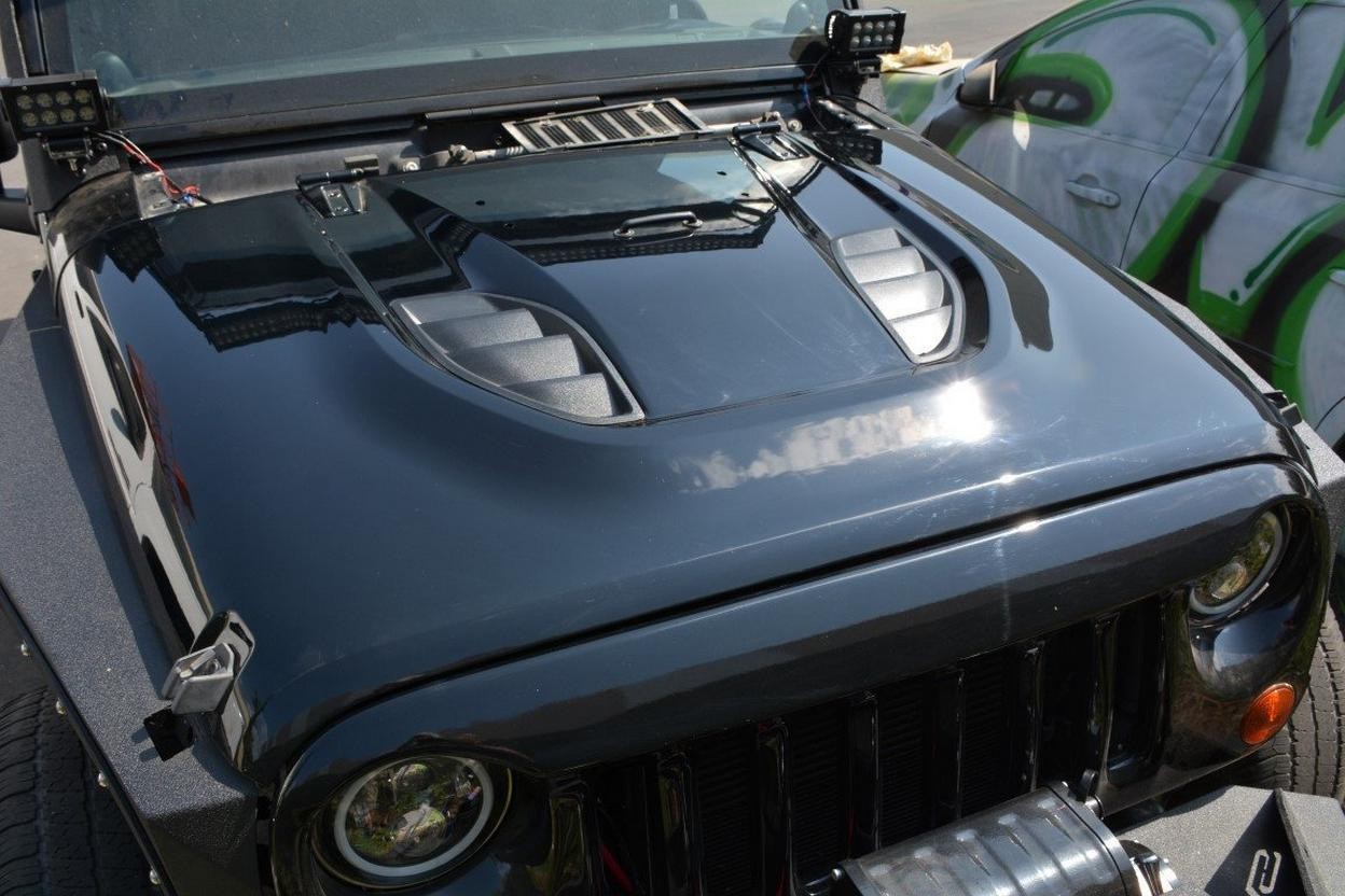 DV8 Offroad Hood Hood 2007 thru Fits 2018 Jeep Wrangler JK