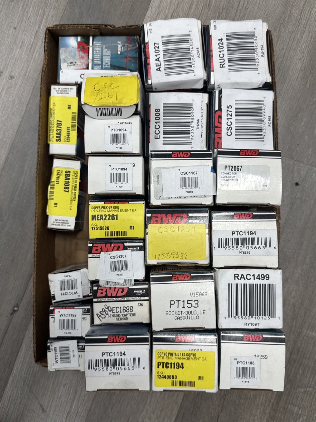 NOS BWD Auto Parts Lot of 25 Aea Ruc Csc Ecc Pt Ptc Rca Ec Mea Cost +500 NOS BWD Auto Parts Lot of 25 Aea Ruc Csc Ecc Pt Ptc Rca Ec Mea Cost +500