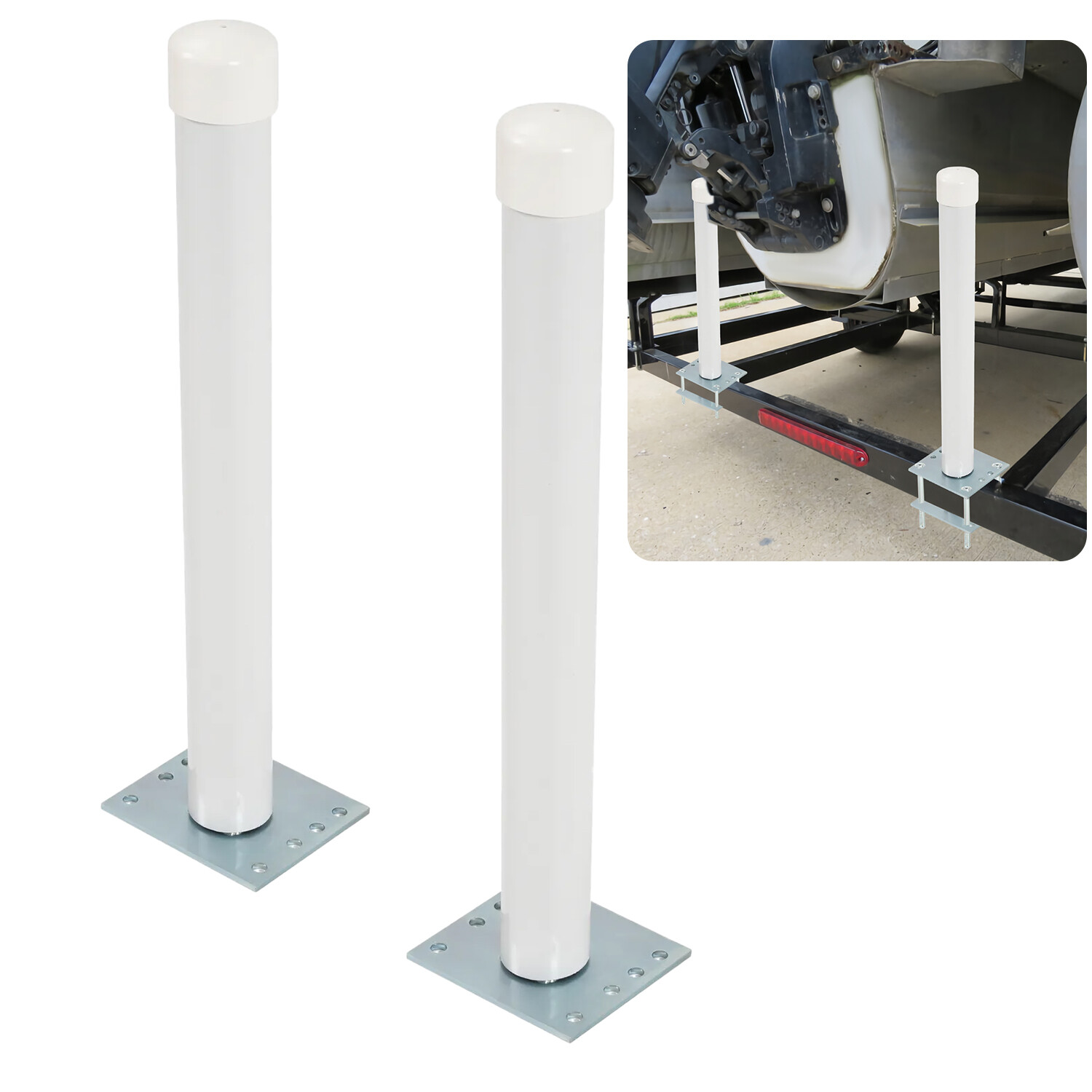 2pcs 22” Steel Boat Trailer Post Guide For Pontoon Ski Fishing Boat or Sailboat