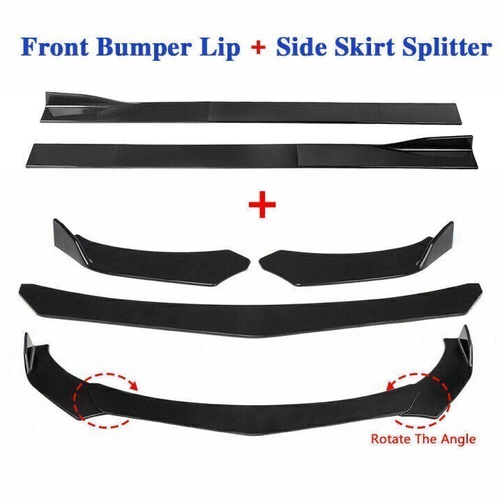 Gloss Black Front Bumper Lip Spoiler Splitter+86.6\