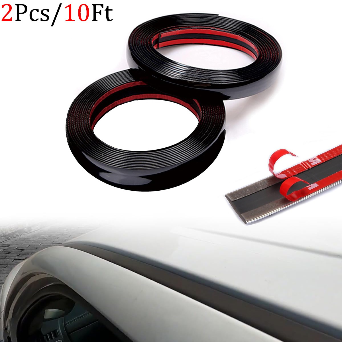 2Pcs 10FT For Lexus Roof Molding Trim Side Drip Molding Stripping Self-Adhesive