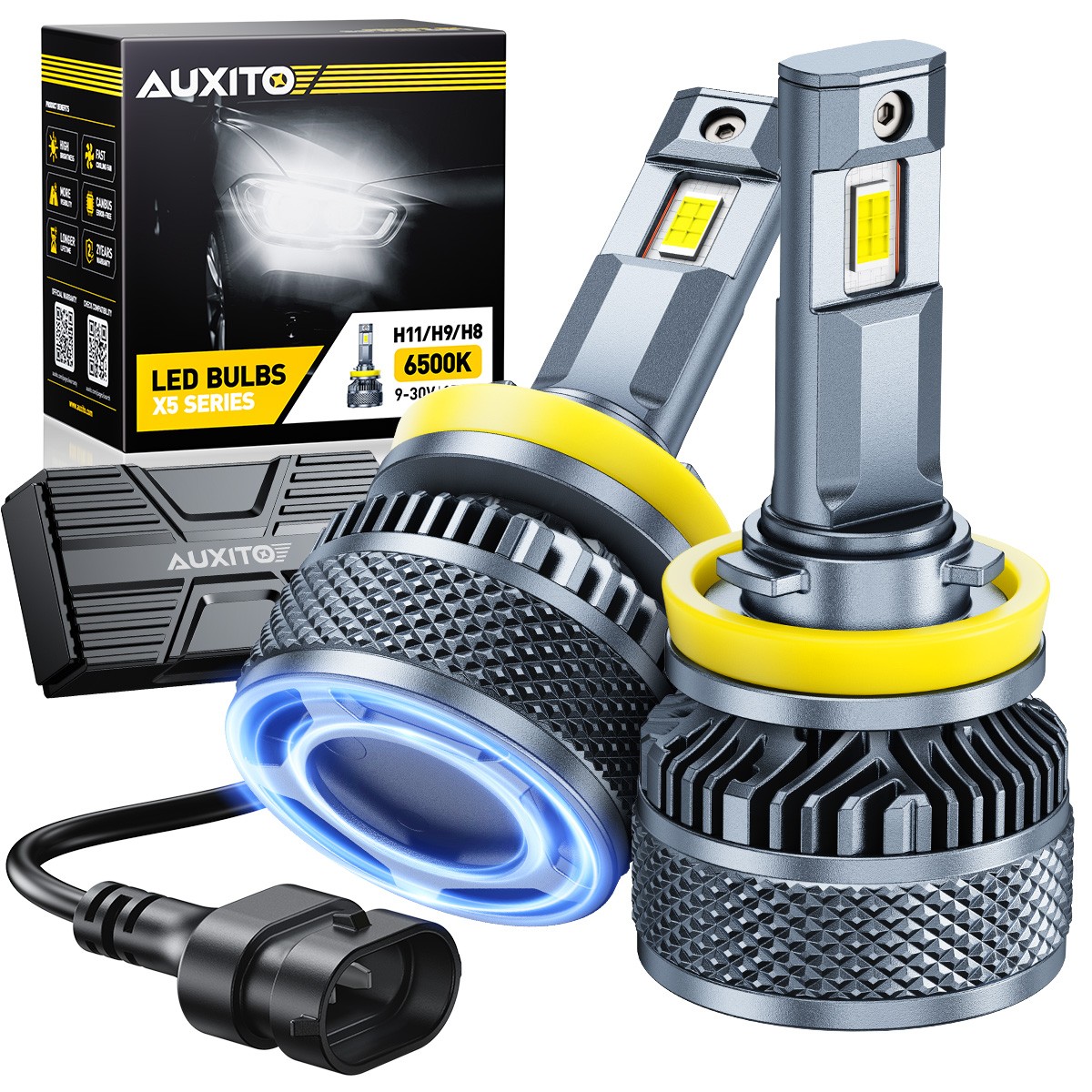 AUXITO H11 LED Headlight Ultra Bright Bulbs 30000LM High/Low Beam Light 2PCS X5 AUXITO H11 LED Headlight Ultra Bright Bulbs 30000LM High/Low Beam Light 2PCS X5