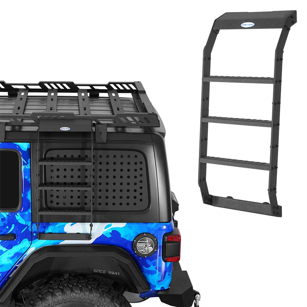 Rear Window Ladder Side Mount Ladder Fit 2007-2026 Jeep Wrangler JK JL Hardtops