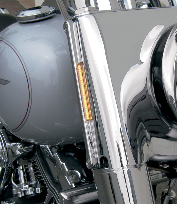 ALLOY ART - LED Front Signal Light FLSTF Chrome/Clear | FDH-1 ALLOY ART - LED Front Signal Light FLSTF Chrome/Clear | FDH-1