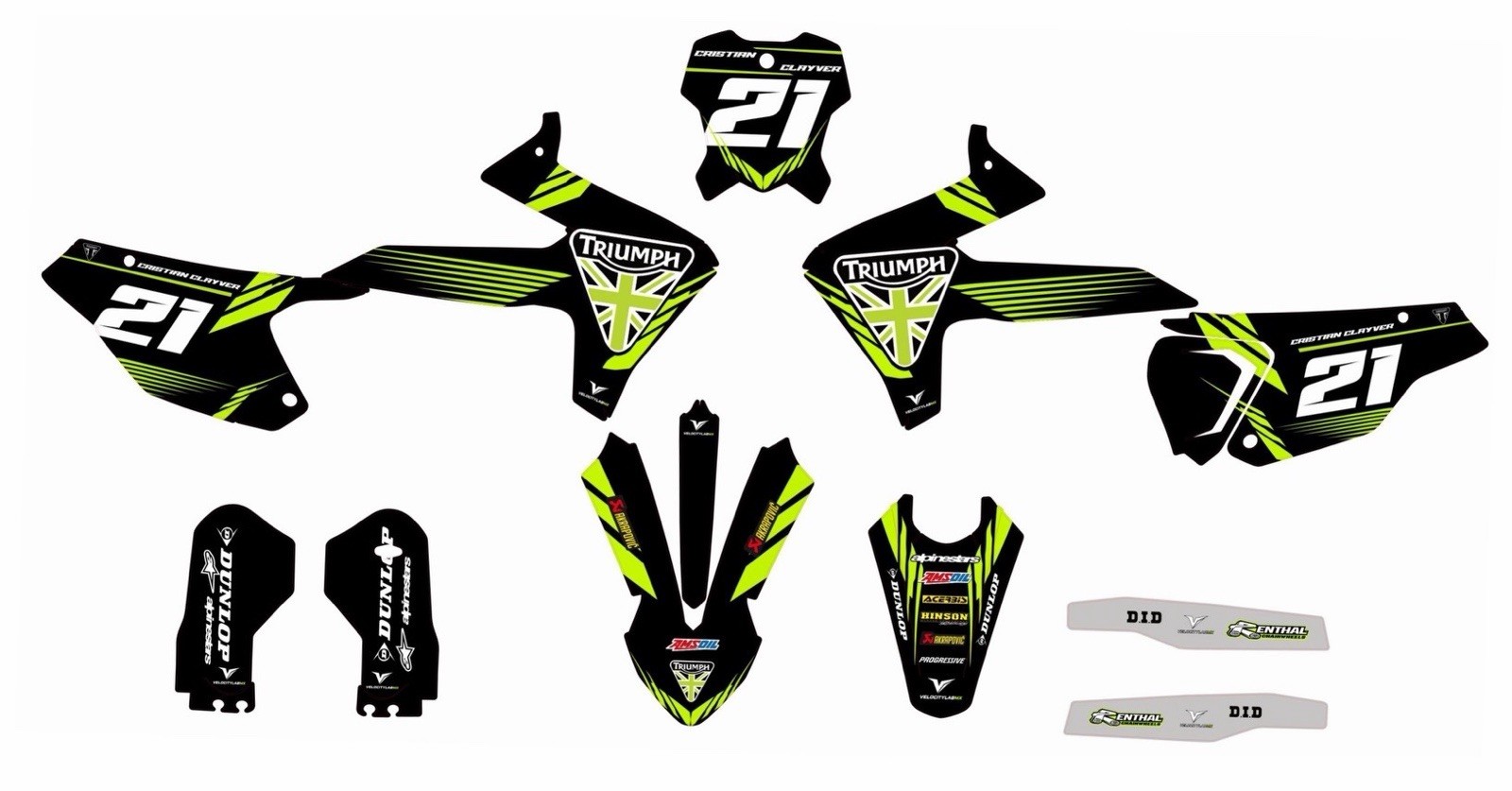 TRIUMPH TF 250-X + 250-C & TF 450-X + 450-C Motocross Graphics 2024-2026 Decals