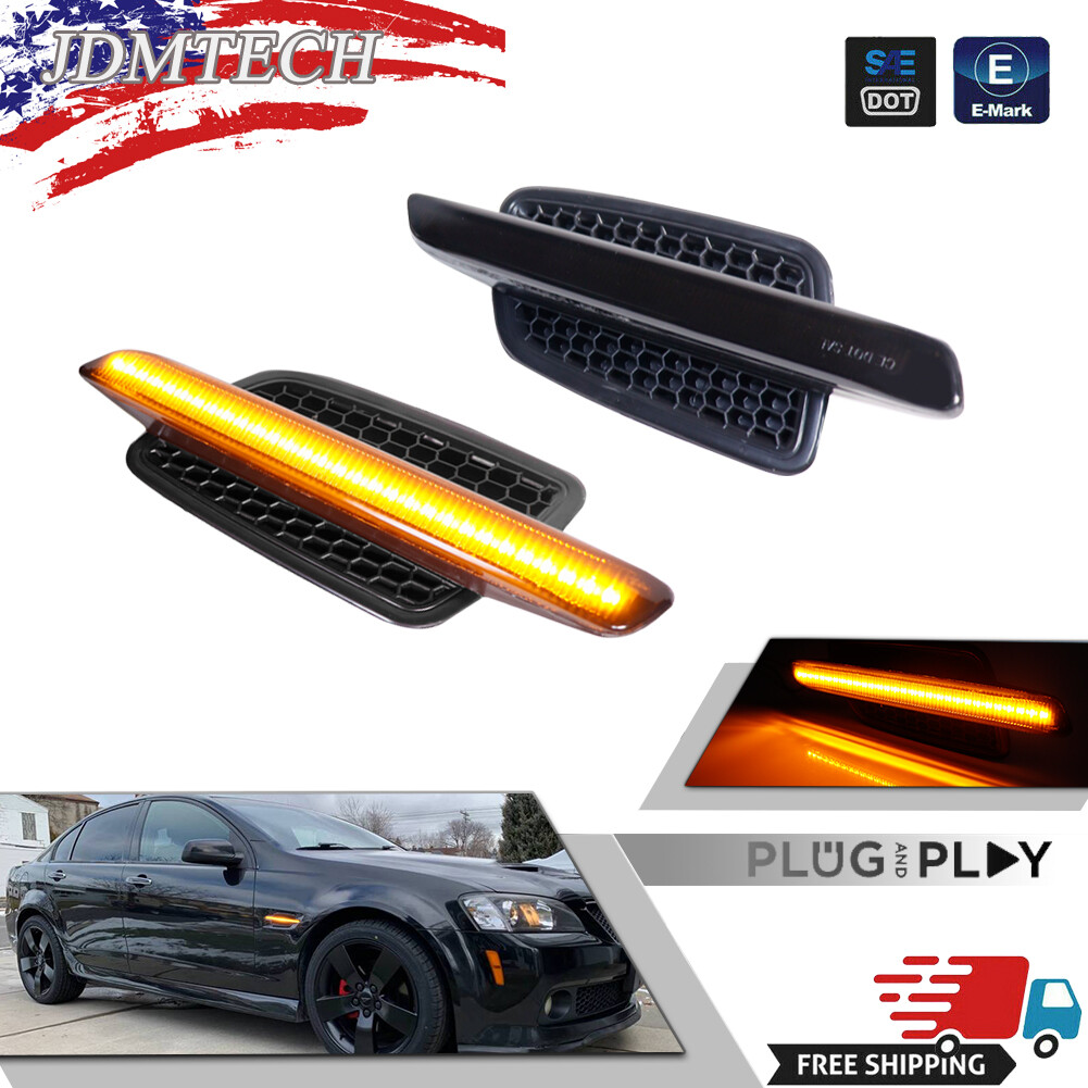 Smoked Lens Euro style Front Fender Side Marker Lights For 2008-2009 Pontiac G8