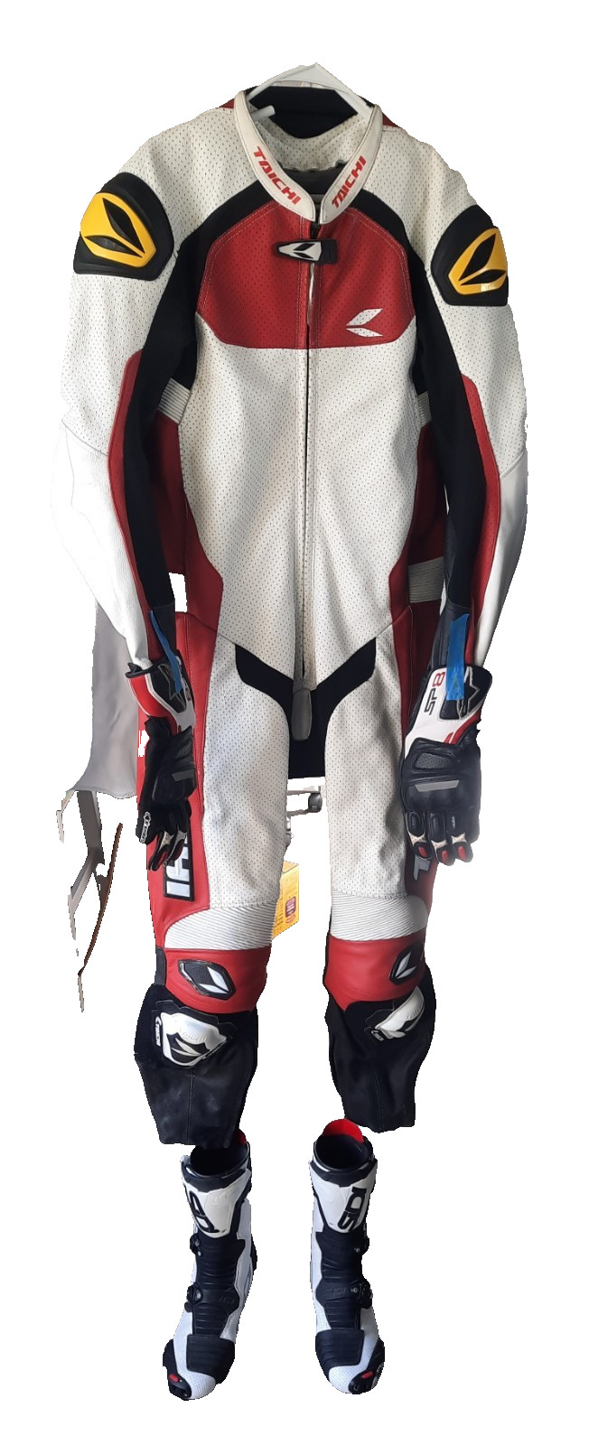 RS Taichi Perforated leather motorcycle suit  Euro 56 / XXL   WITH BOOTS/Gloves