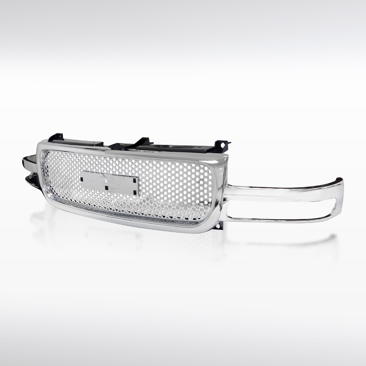 Fit 99-02 GMC Sierra 1500 2500 00-06 Yukon Chrome Round Mesh Front Hood Grille