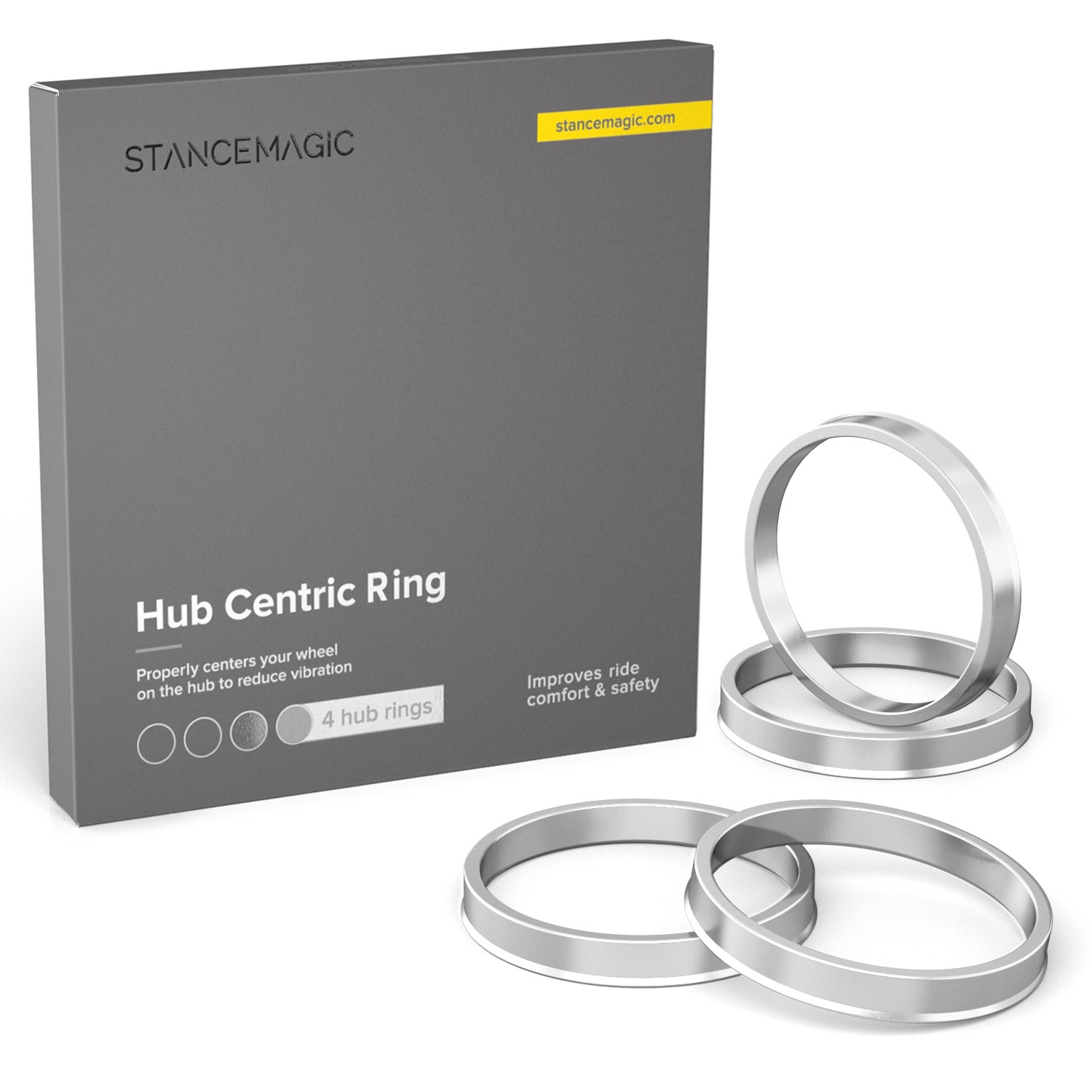 4pc Aluminum Hub Centric Rings | 60.1mm Car to 73.1mm Wheel | for Lexus Toyota