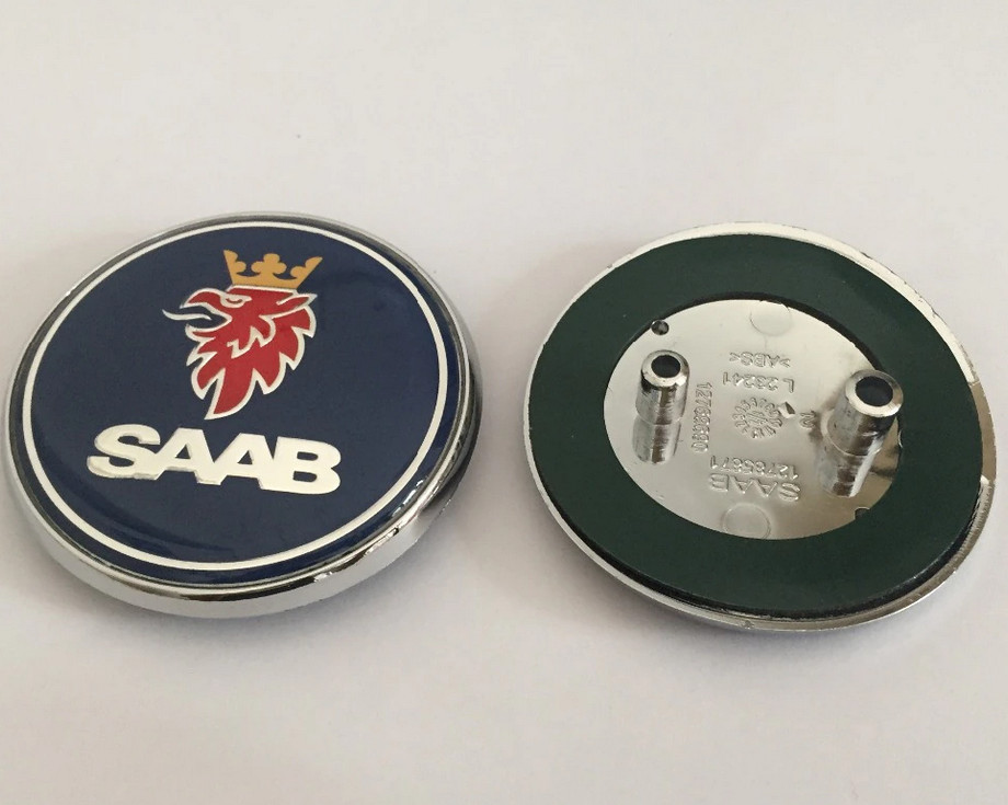 1pc 68mm Saab Blue Back Rear Trunk Emblem Badge Decal 9-3 9-5 93 95