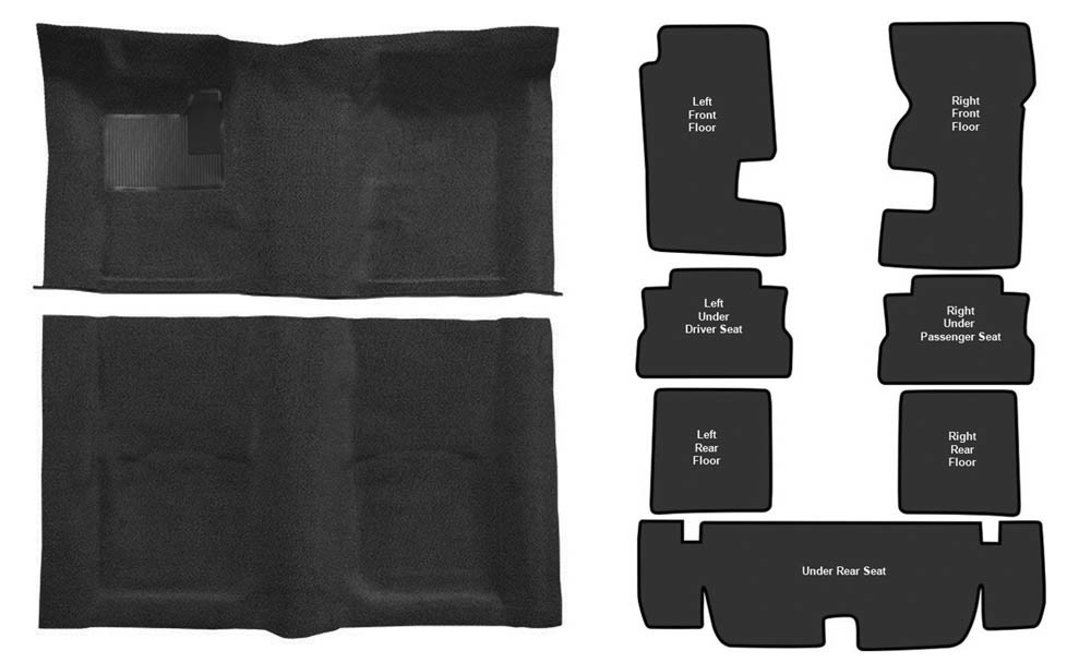 New 1967 - 1969 CAMARO 2-PC Black MOLDED Carpet SET W/ Underlay Sount Deadener New 1967 - 1969 CAMARO 2-PC Black MOLDED Carpet SET W/ Underlay Sount Deadener