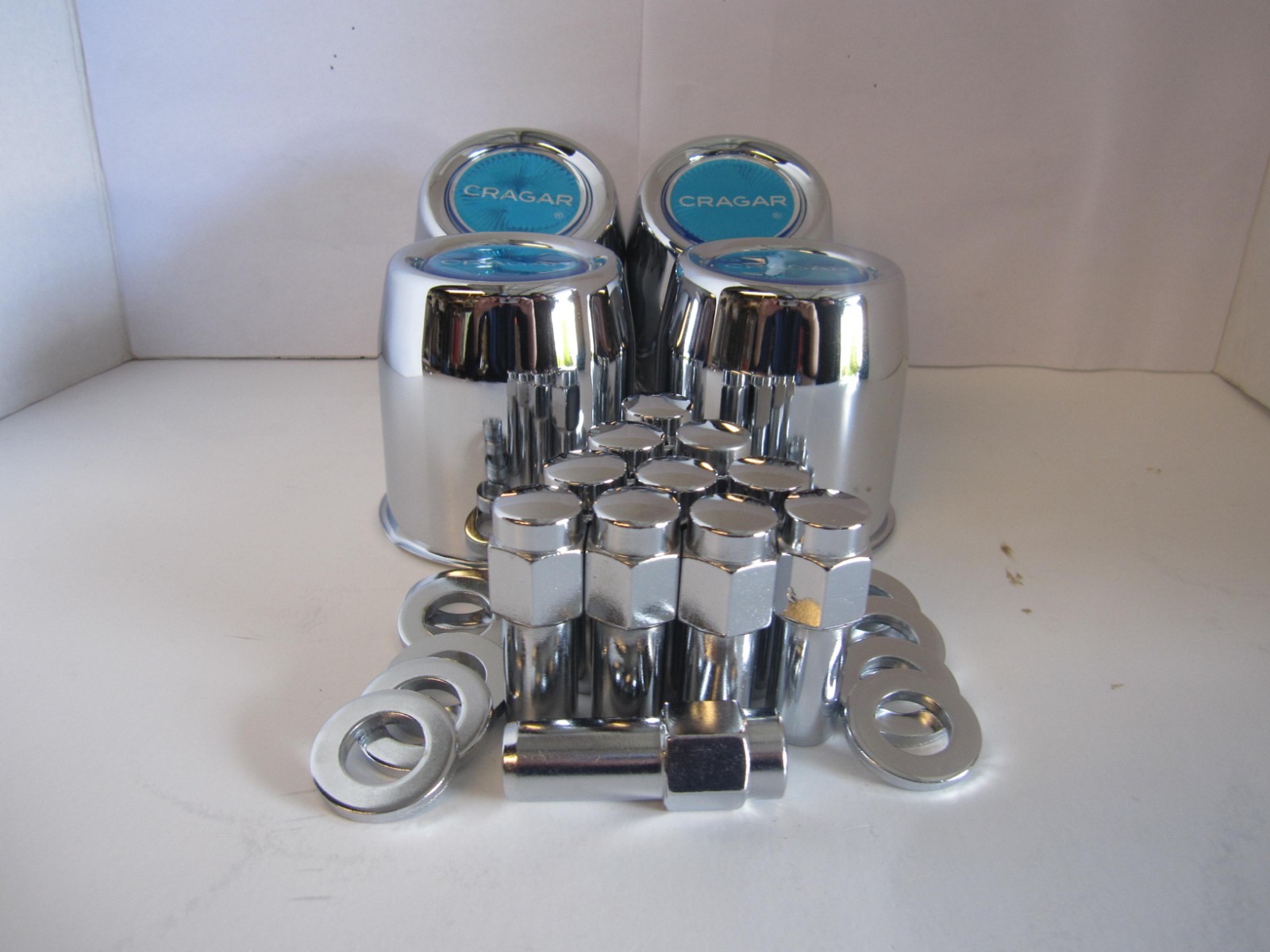 4 STEEL CHROME CRAGAR CAPS 3 1/8\