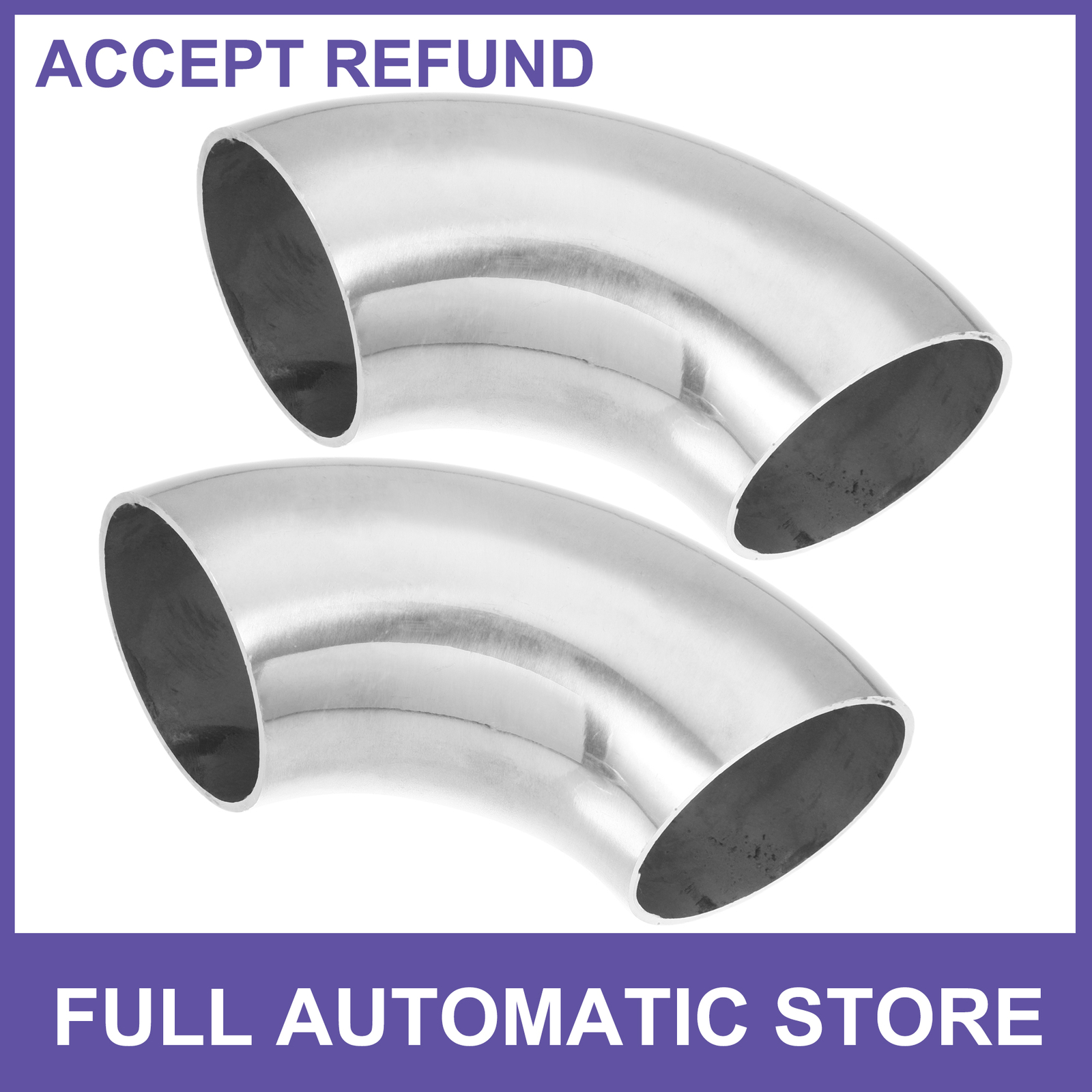 2pcs Universal 1.75 Inch 90 Degree Bend Tube Exhaust Elbow Pipe Stainless Steel 2pcs Universal 1.75 Inch 90 Degree Bend Tube Exhaust Elbow Pipe Stainless Steel