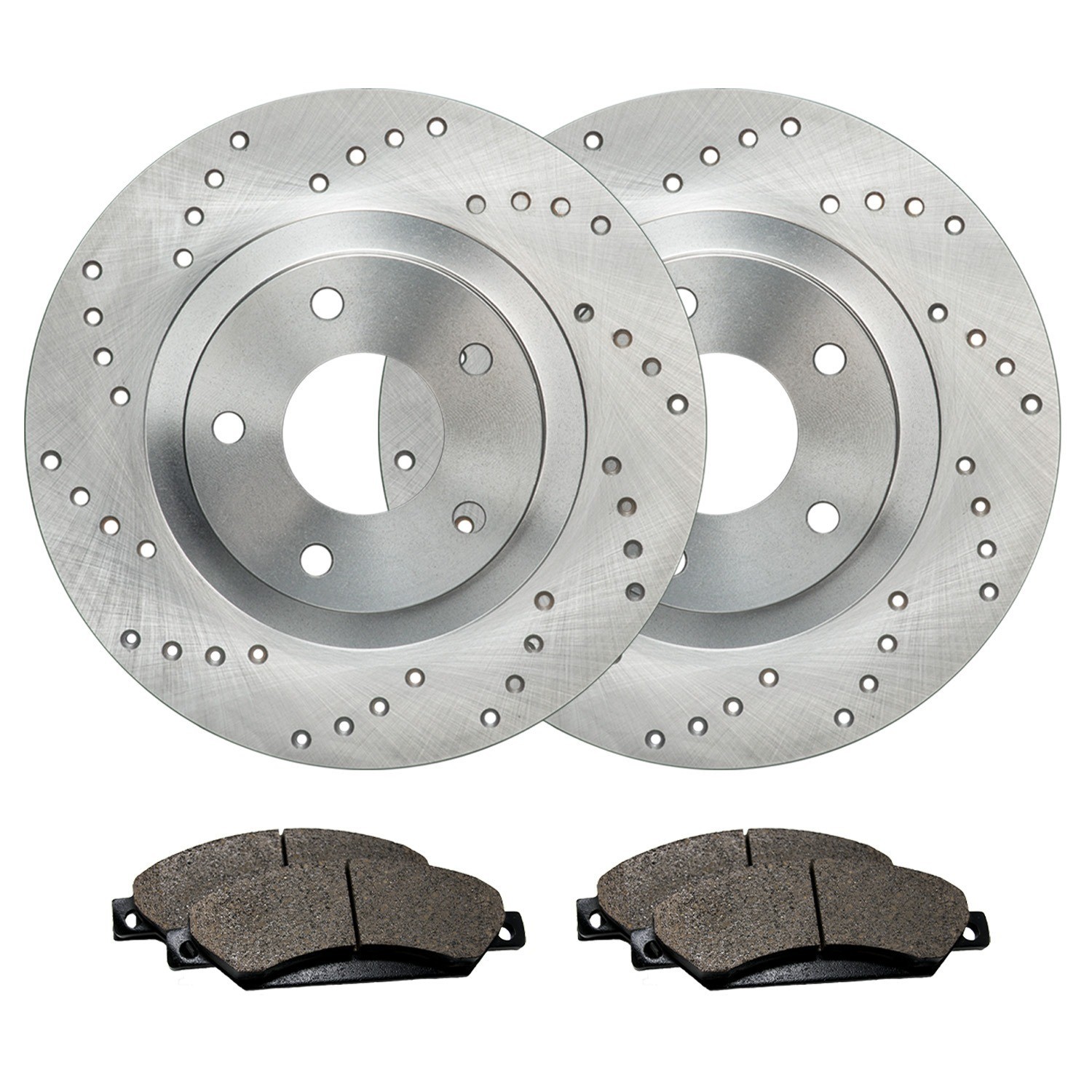 Rear Drilled Brake Rotors + Pads for 2009-2017 Audi Q5 A5 A4 Allroad Qutro