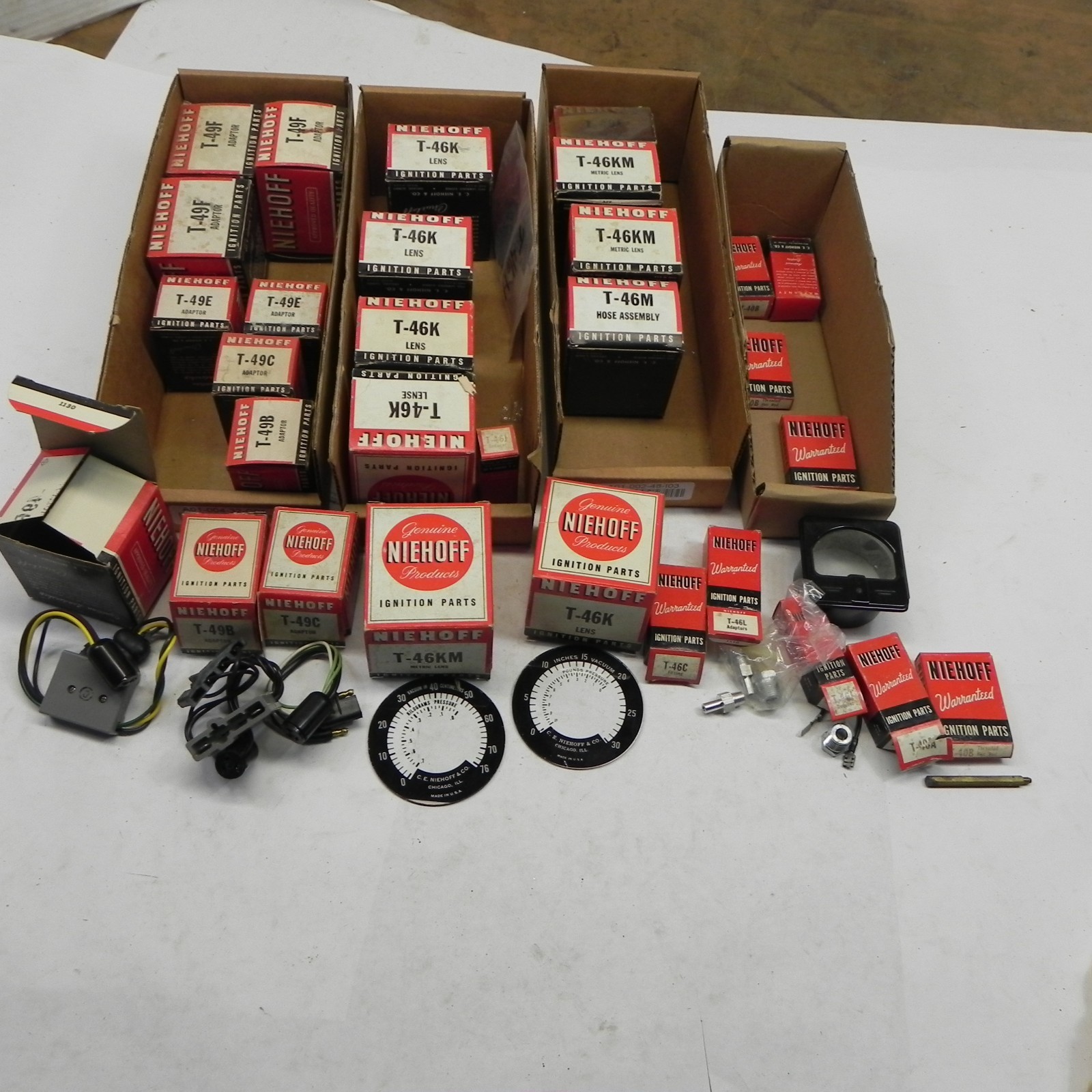 VINTAGE HUGE LOT OF NIEHOFF ENGINE ELECTRICAL TEST TOOL NEW NOS WITH BOXES T-46 VINTAGE HUGE LOT OF NIEHOFF ENGINE ELECTRICAL TEST TOOL NEW NOS WITH BOXES T-46