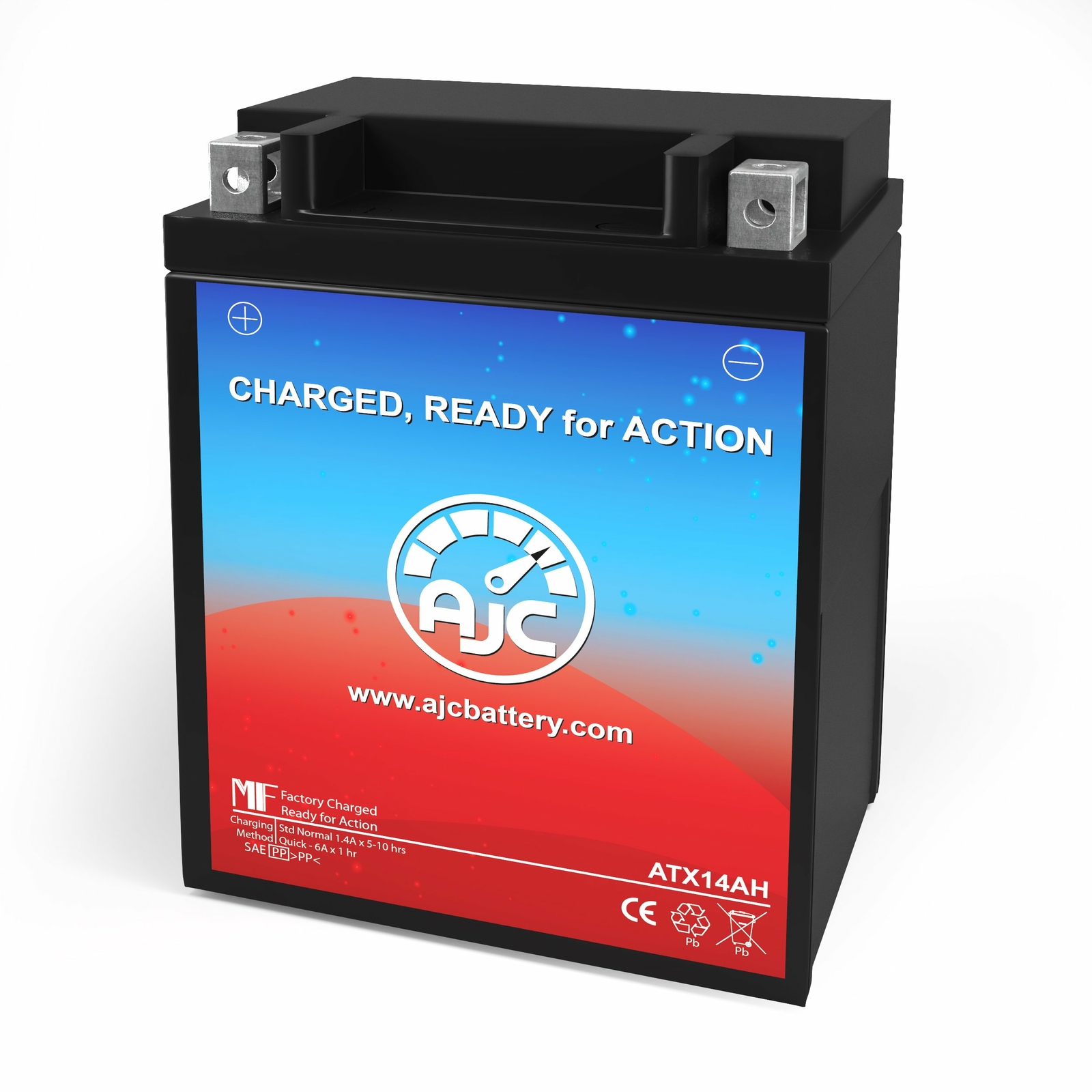 AJC Battery Compatible with Chrome Battery YB14A-A2 Powersports Battery AJC Battery Compatible with Chrome Battery YB14A-A2 Powersports Battery