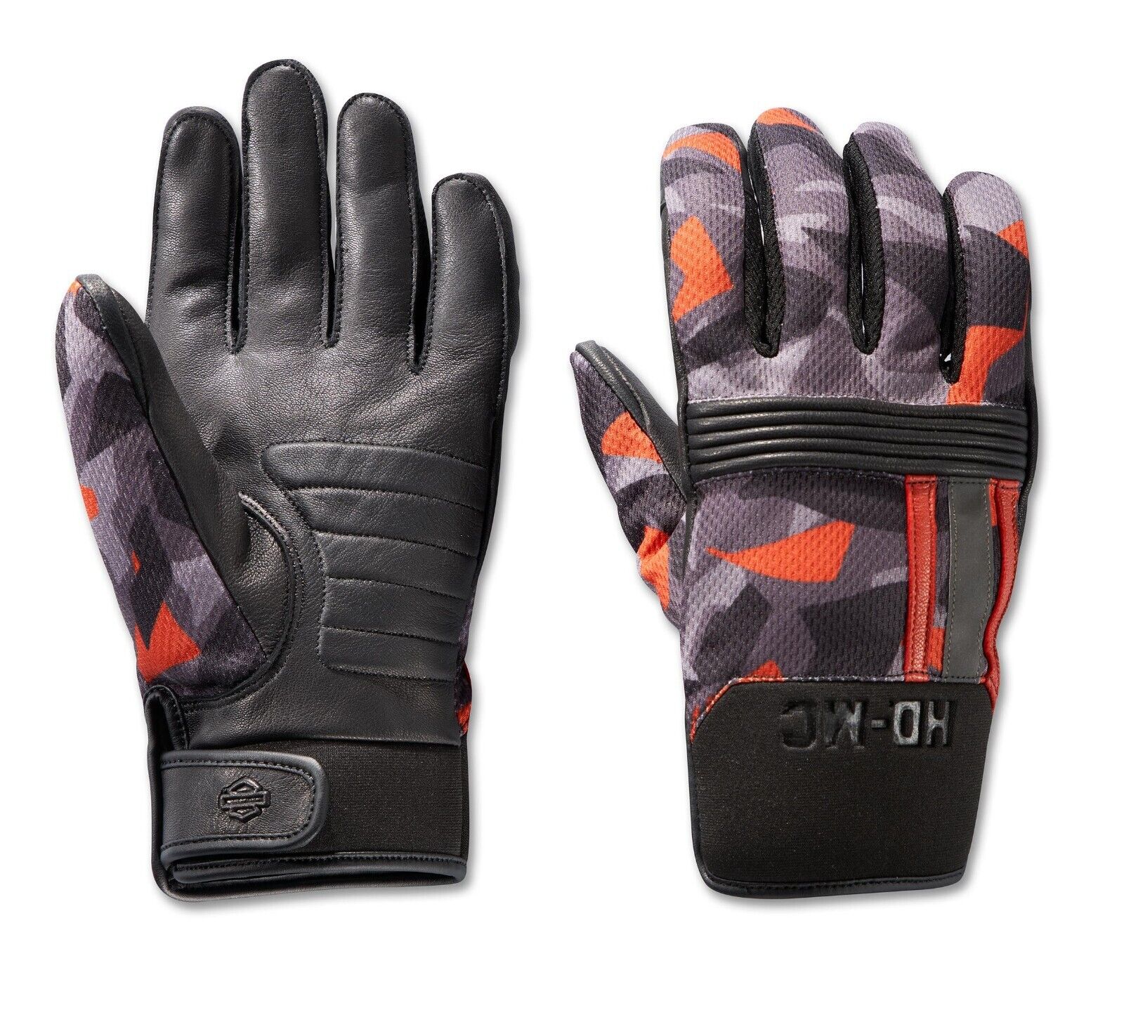 Harley-Davidson Men\'s Centerline Mixed Media Gloves, Orange - 97200-23VM