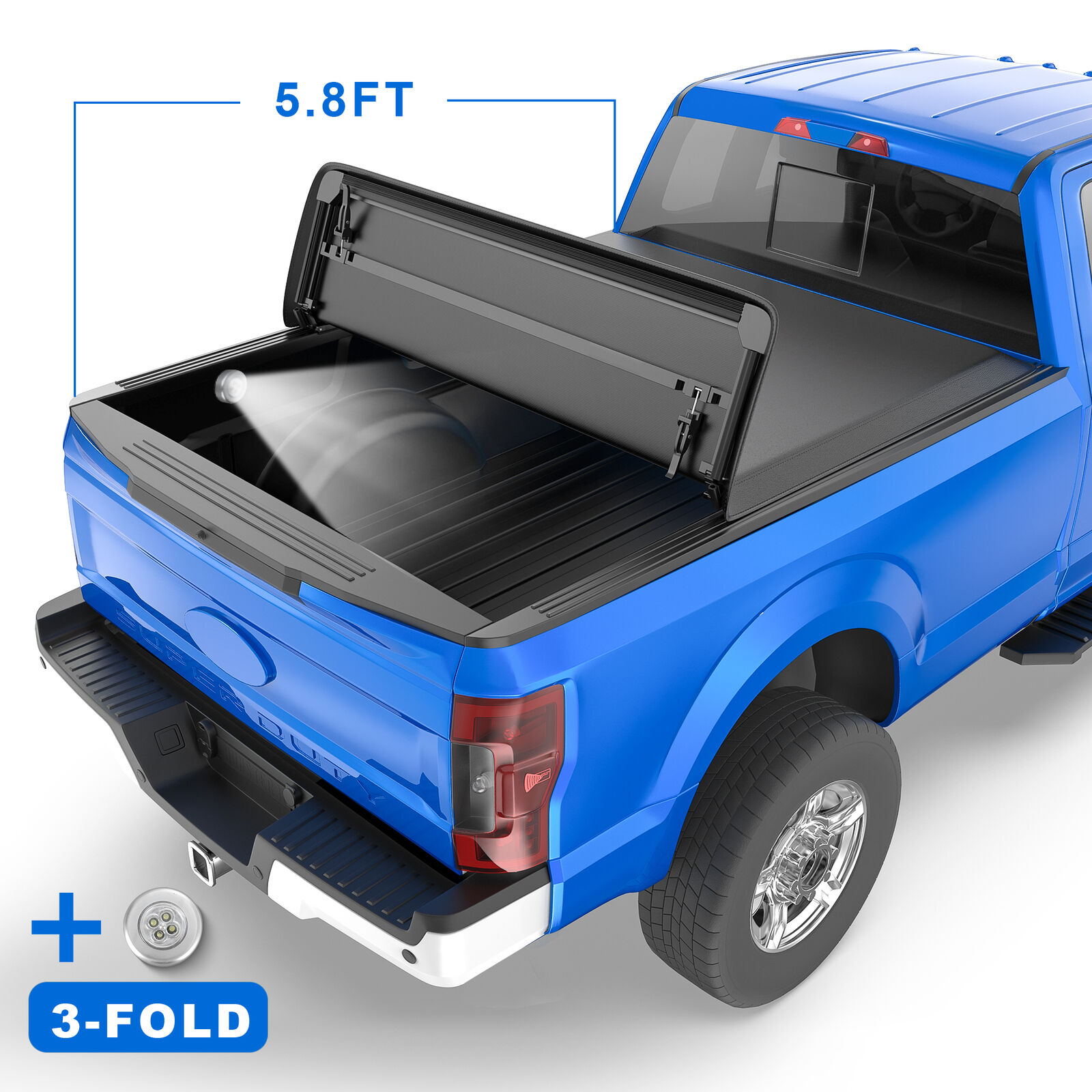 5.8FT 5.7FT 3-FOLD For 2004-2007 Silverado Sierra Soft Truck Bed Tonneau Cover