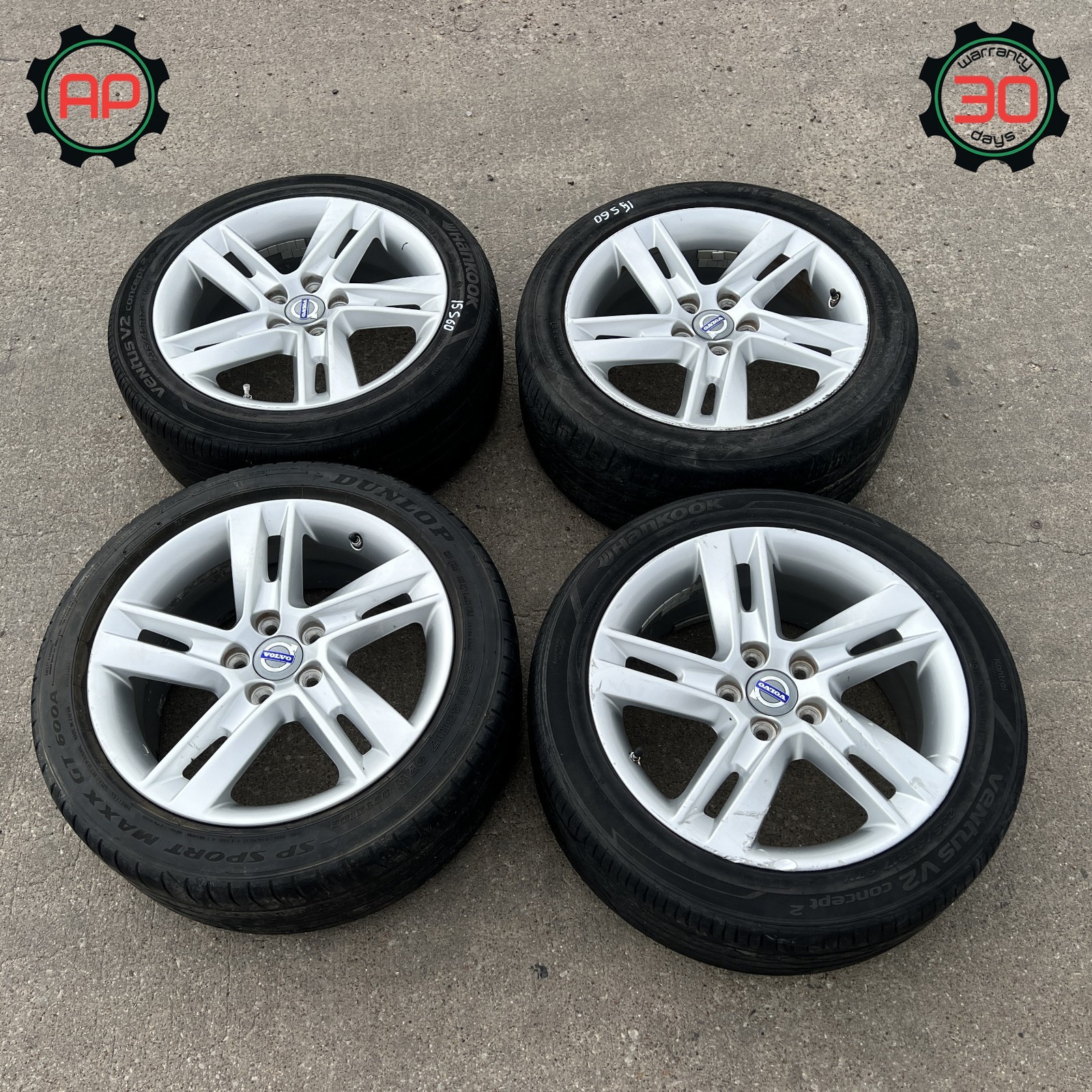 14-18 VOLVO S60 V60 8Jx17x55 R17 FRONT REAR WHEEL RIM TIRE SET OF 4 OEM 14-18 VOLVO S60 V60 8Jx17x55 R17 FRONT REAR WHEEL RIM TIRE SET OF 4 OEM