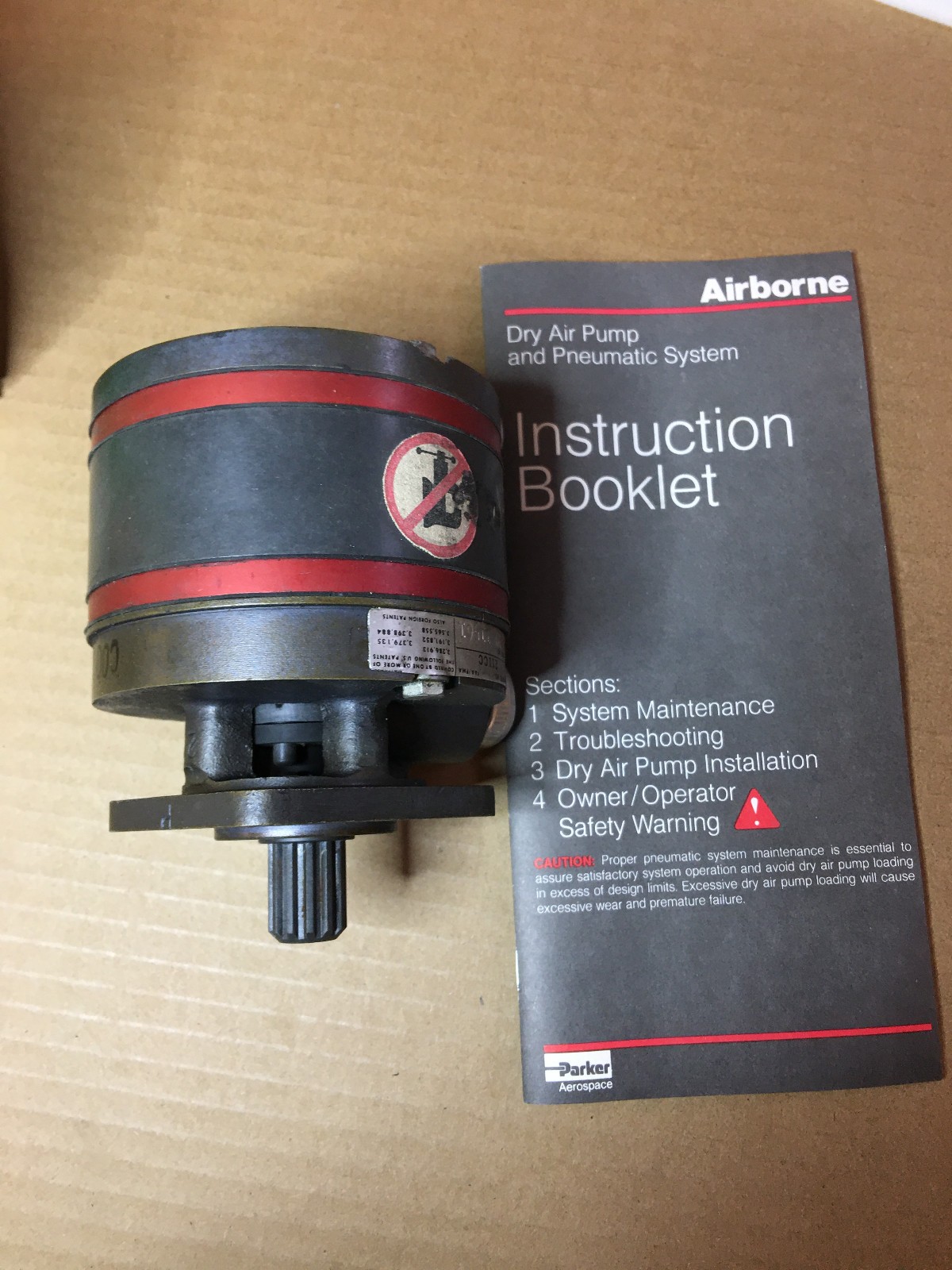 Airborne 211CC Dry Air Pump Pneumatic System Untested