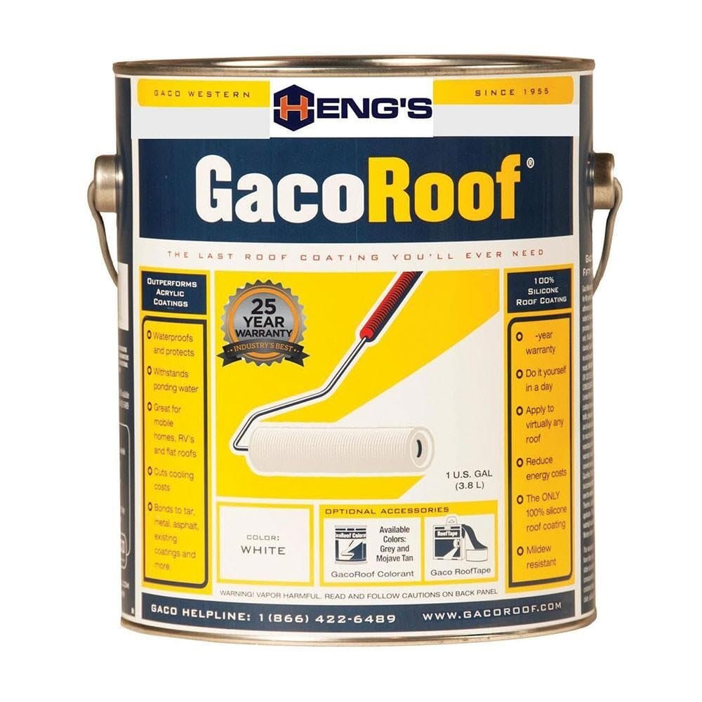 Heng\'S GR1600-1 White Silicone Roof Coating - Gallon (Packaging may vary)